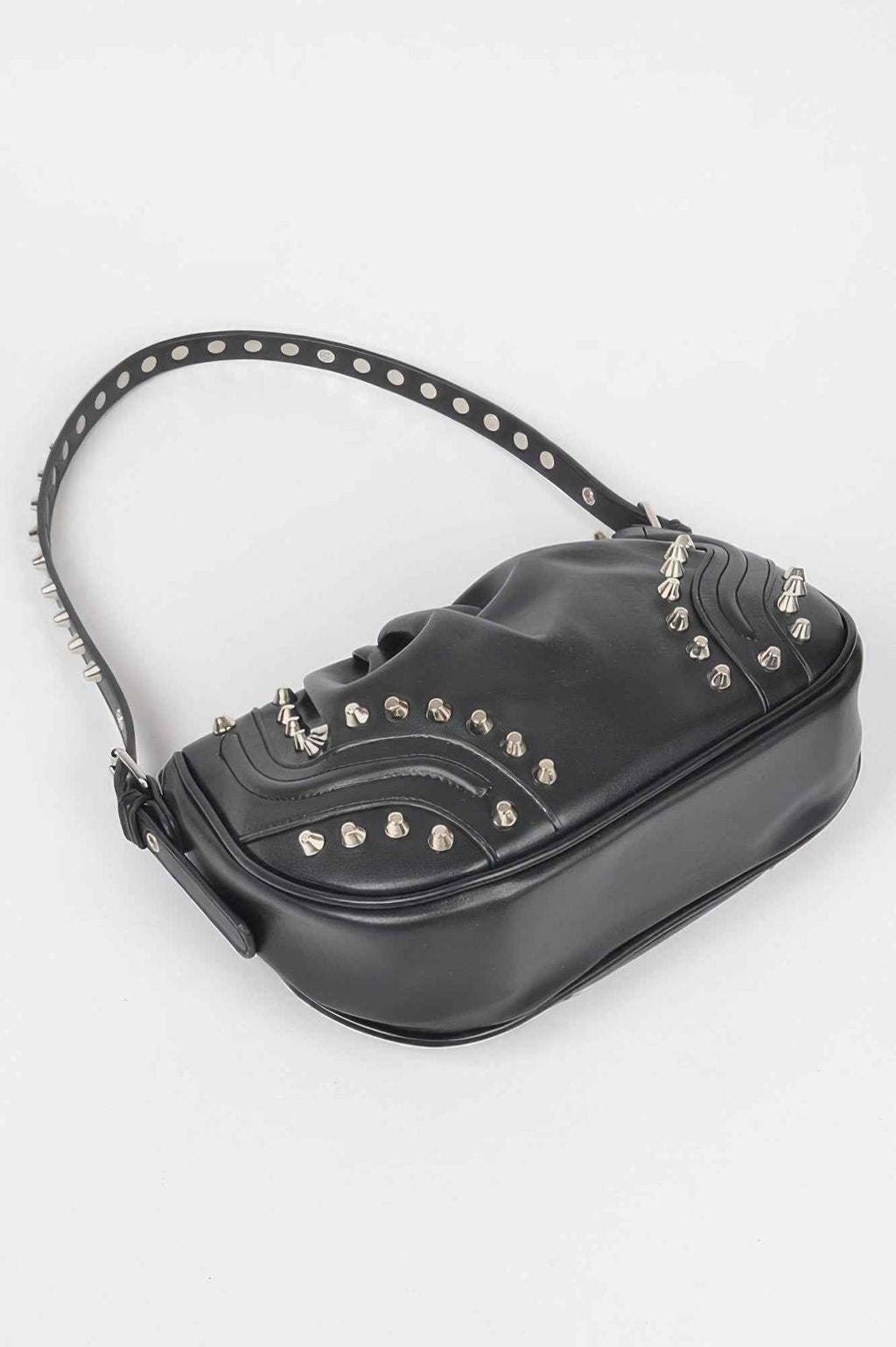 Faux Leather Stud Shoulder Bag