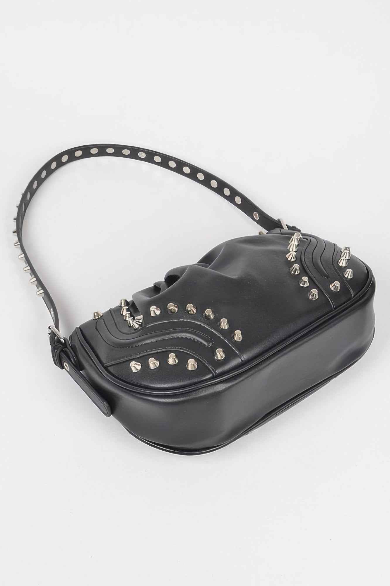 Faux Leather Stud Shoulder Bag