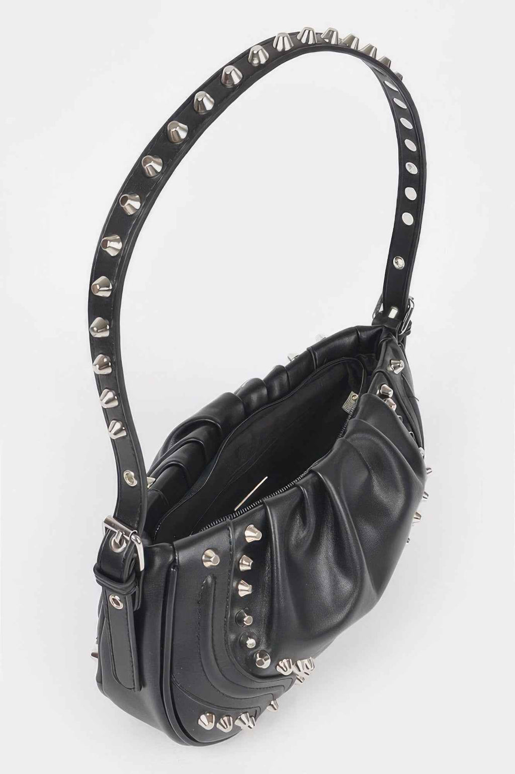 Faux Leather Stud Shoulder Bag