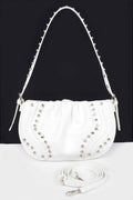 Faux Leather Stud Shoulder Bag