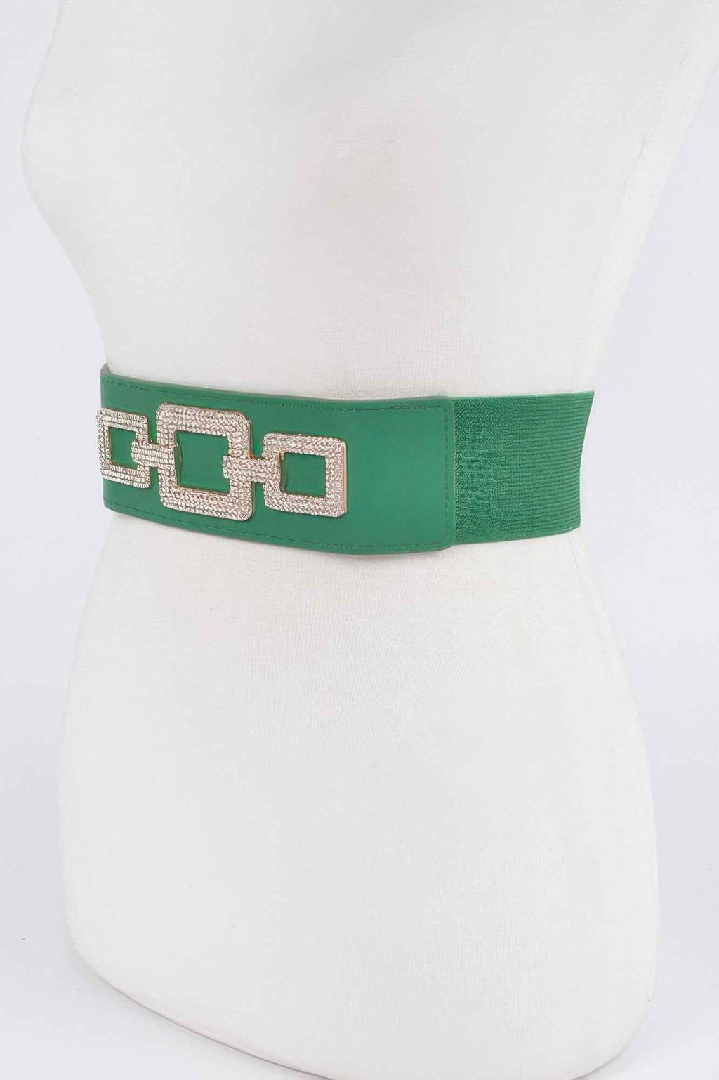Rhinestone Link Plus Size Elastic Belt