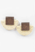 Faux Half Moon Straw Earring