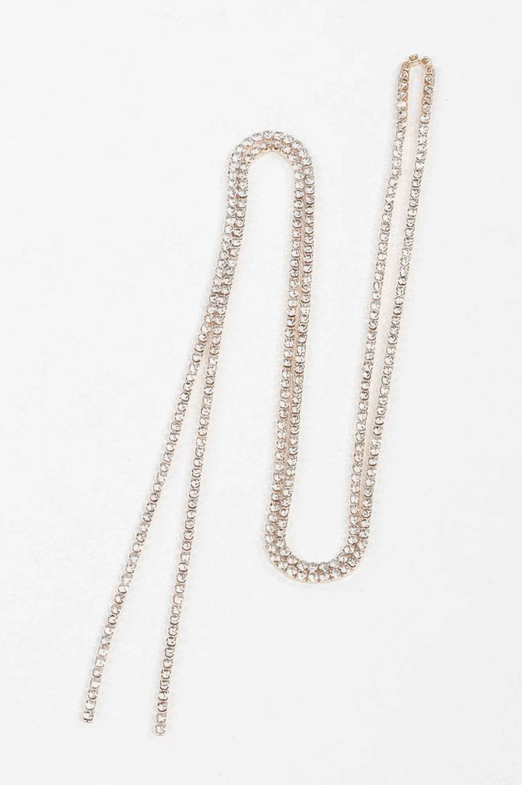 Ultra Long Rhinestone Drop Necklace