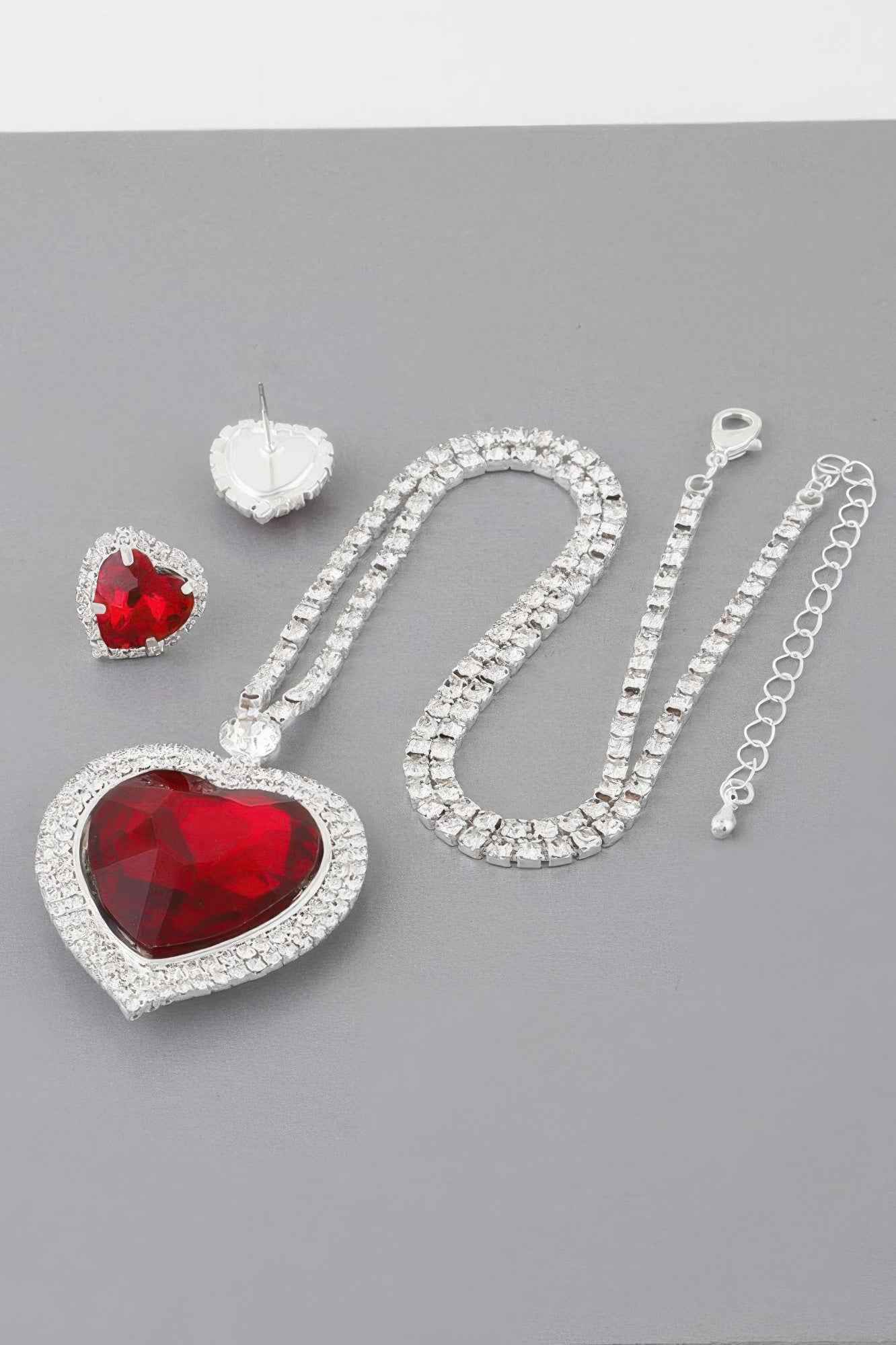 Jeweled Crystal Heart Necklace