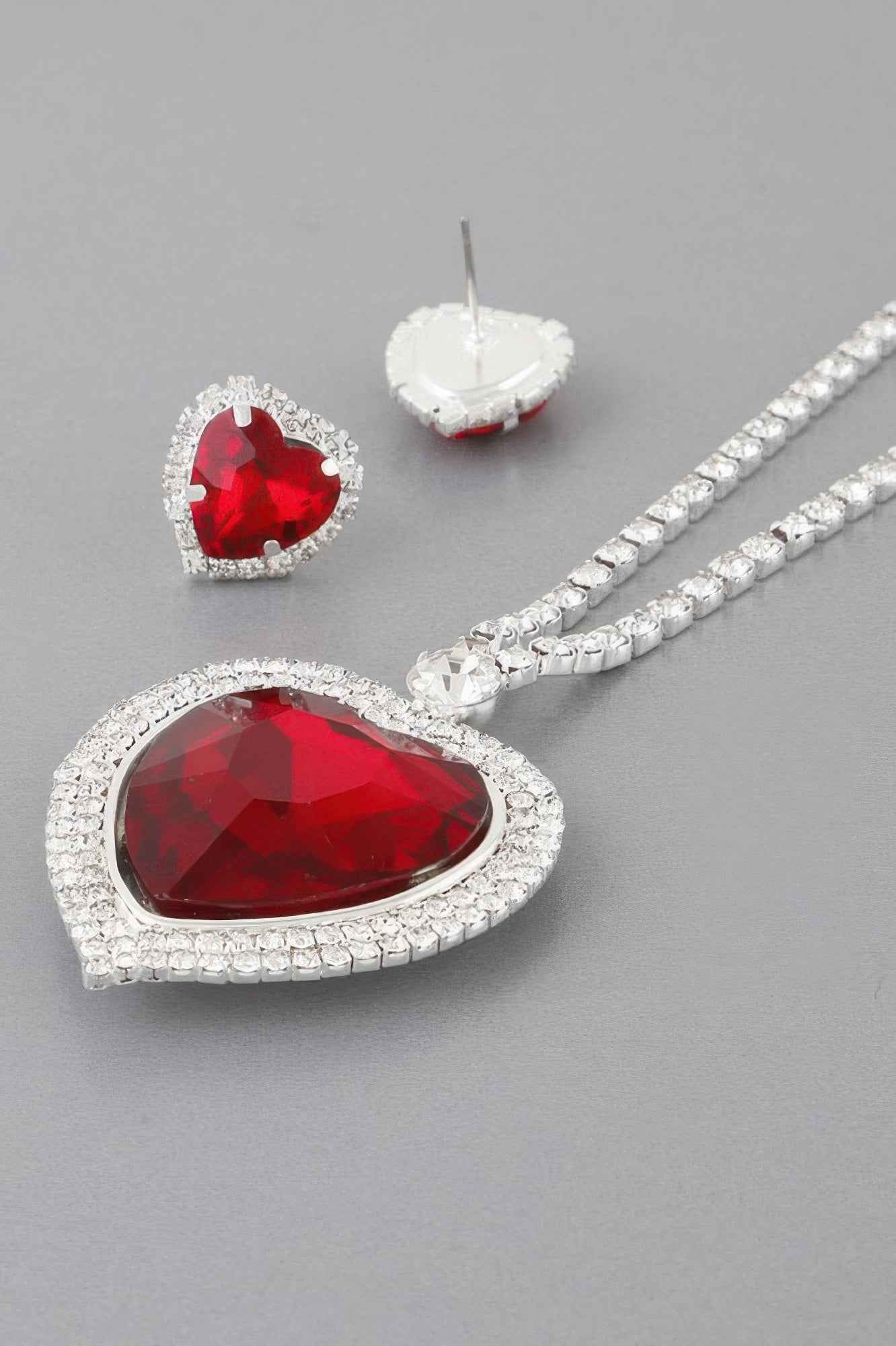 Jeweled Crystal Heart Necklace