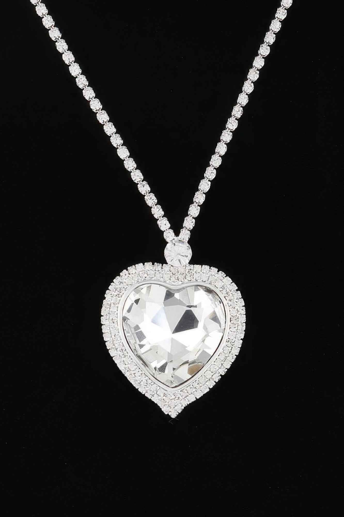 Jeweled Crystal Heart Necklace