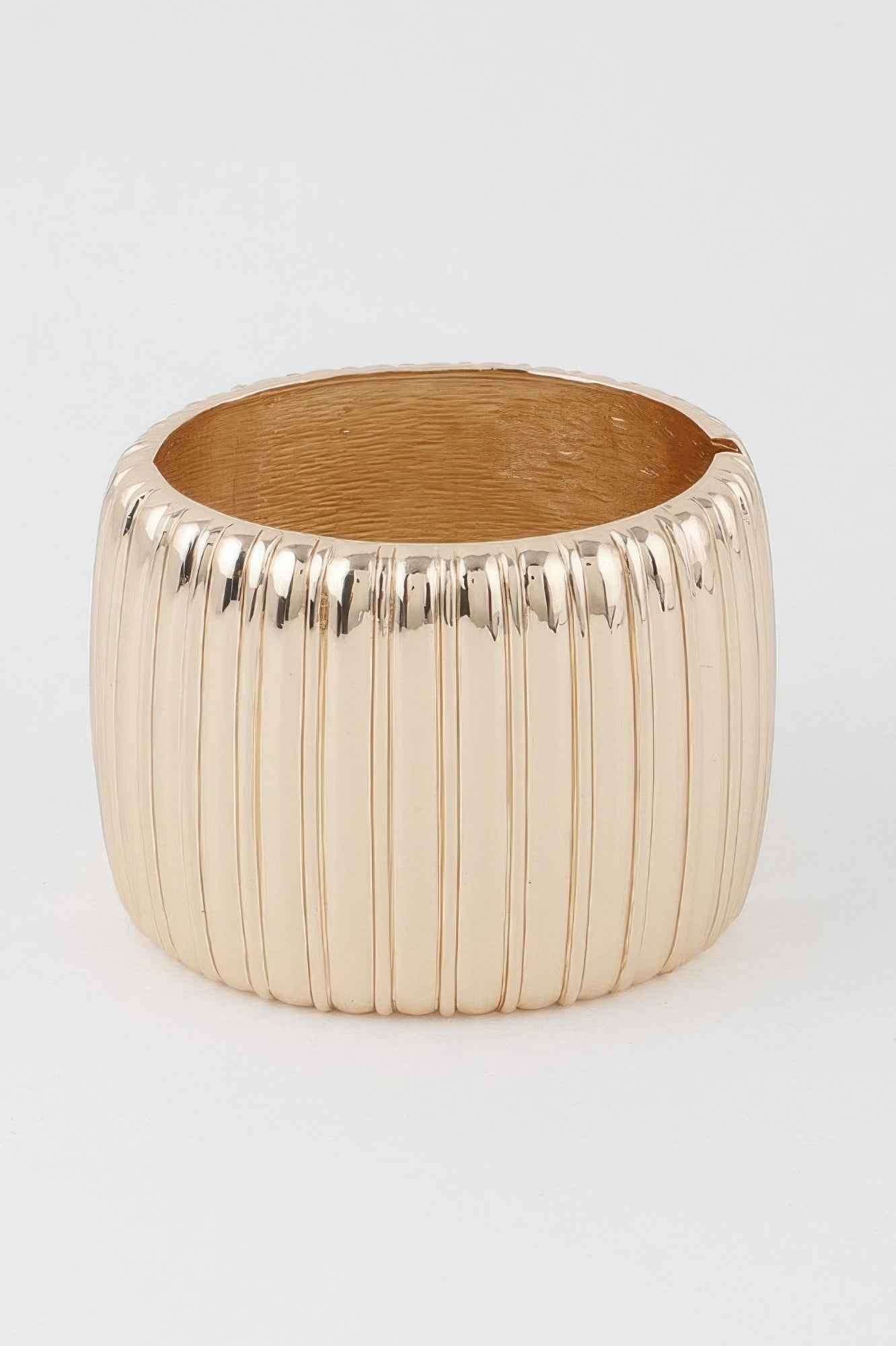 Wide Ribbed Cuff Bracelet