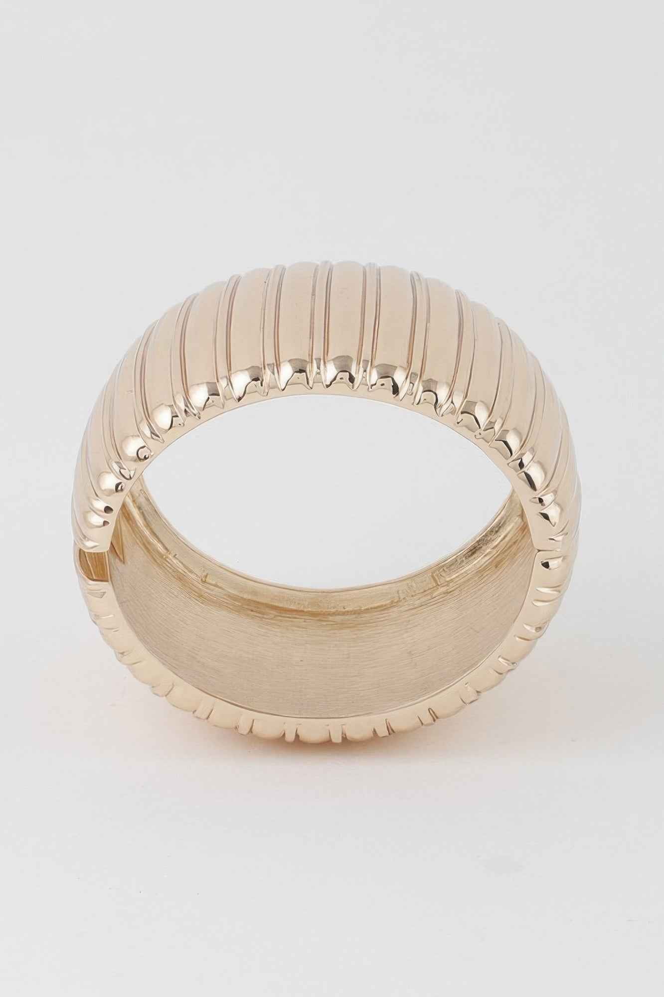 Wide Ribbed Cuff Bracelet