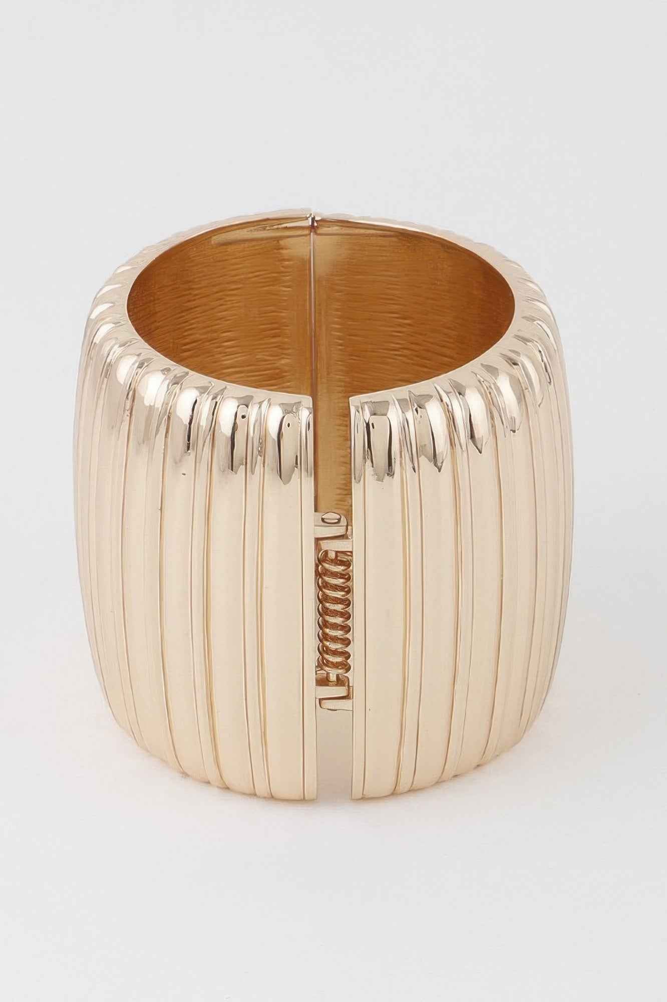 Wide Ribbed Cuff Bracelet