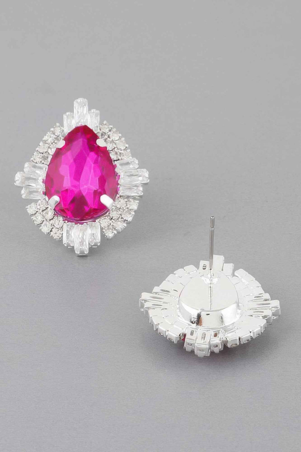 Jeweled Teardrop Crystal Stud Earrings