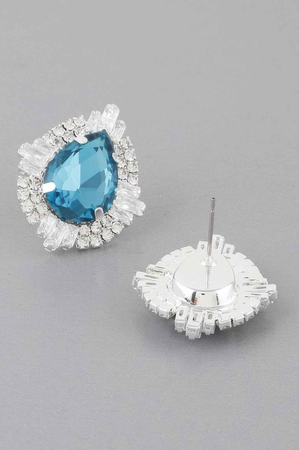 Jeweled Teardrop Crystal Stud Earrings