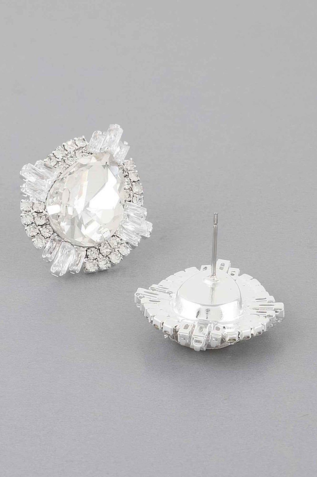Jeweled Teardrop Crystal Stud Earrings