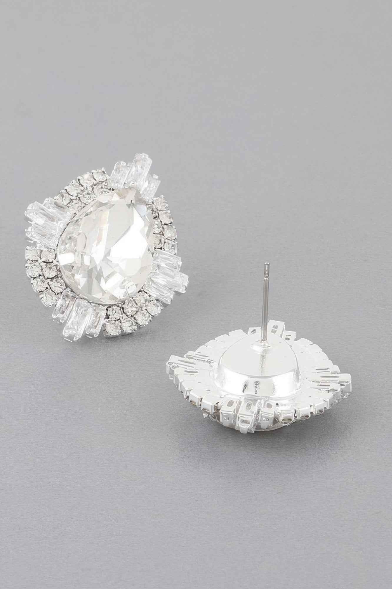 Jeweled Teardrop Crystal Stud Earrings