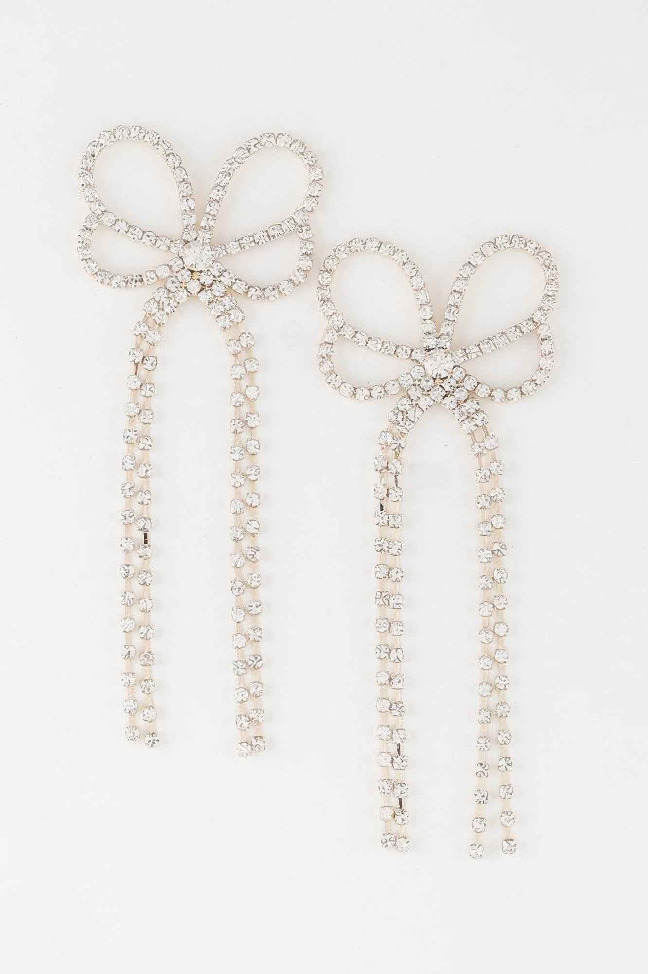 Jeweled Butterfly Drop Earrings