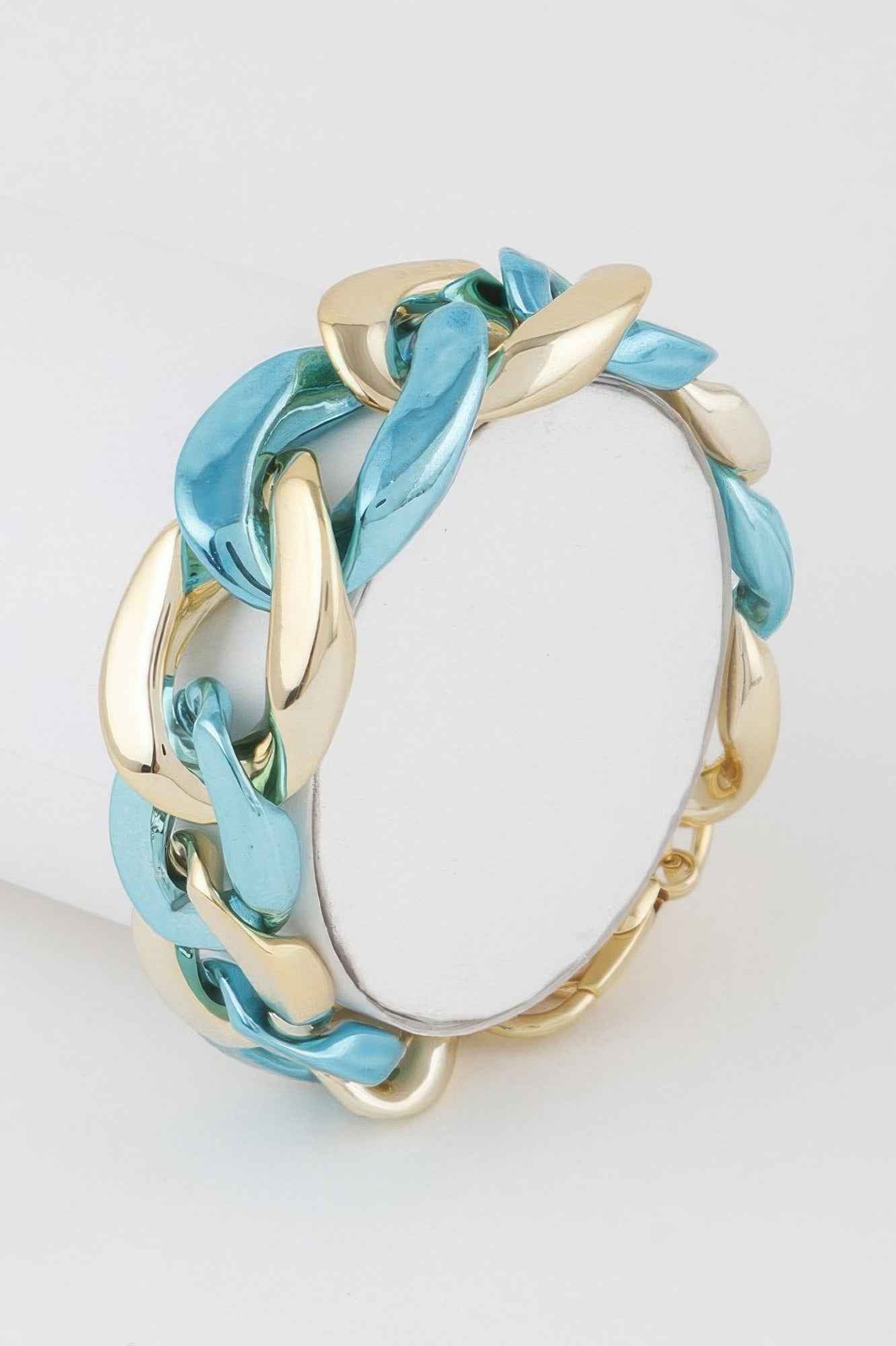 Two Toned Twisted Chain Bracelet