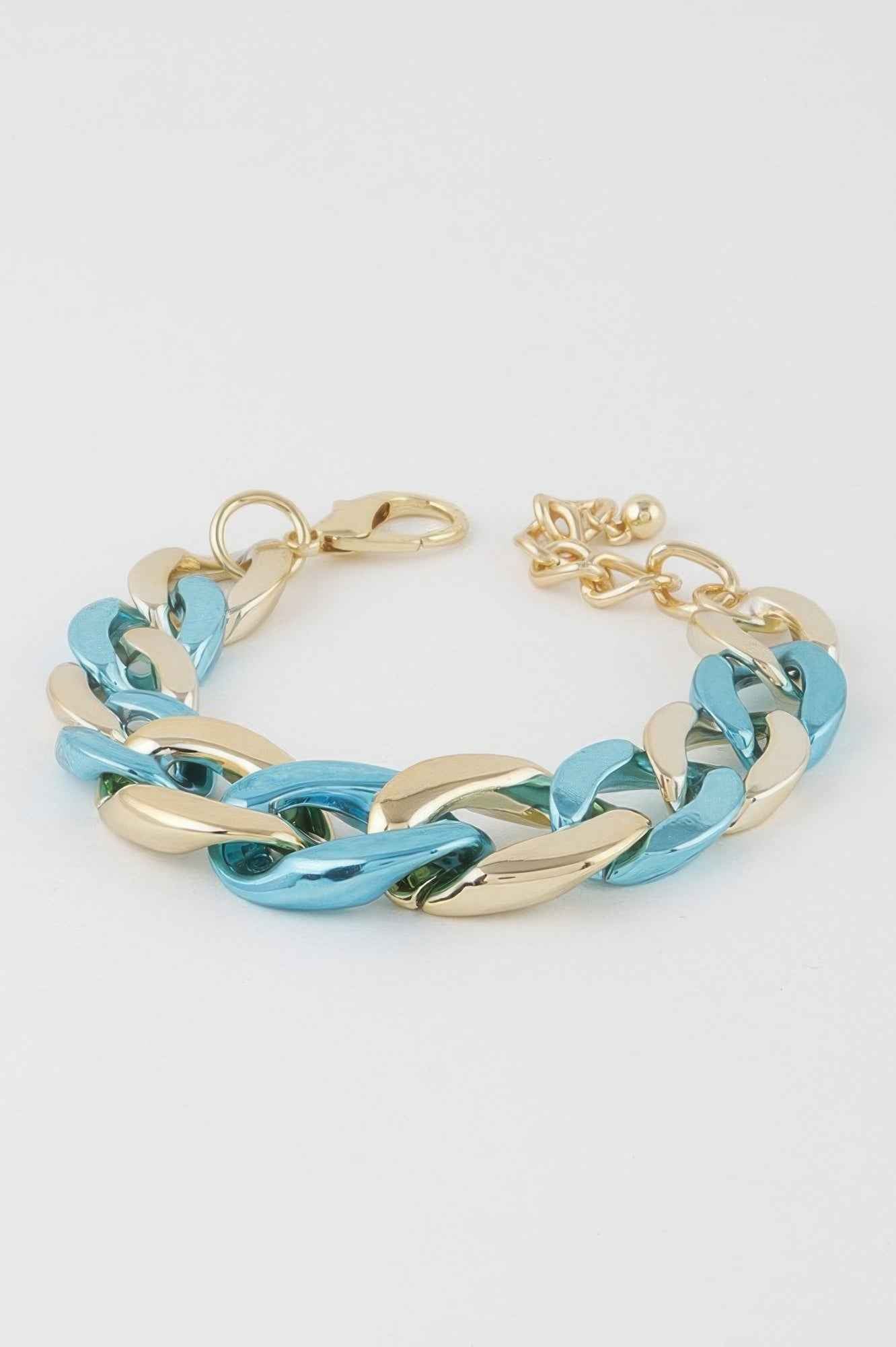 Two Toned Twisted Chain Bracelet