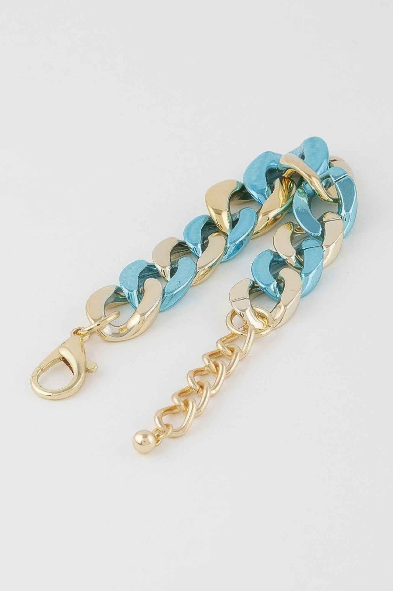 Two Toned Twisted Chain Bracelet