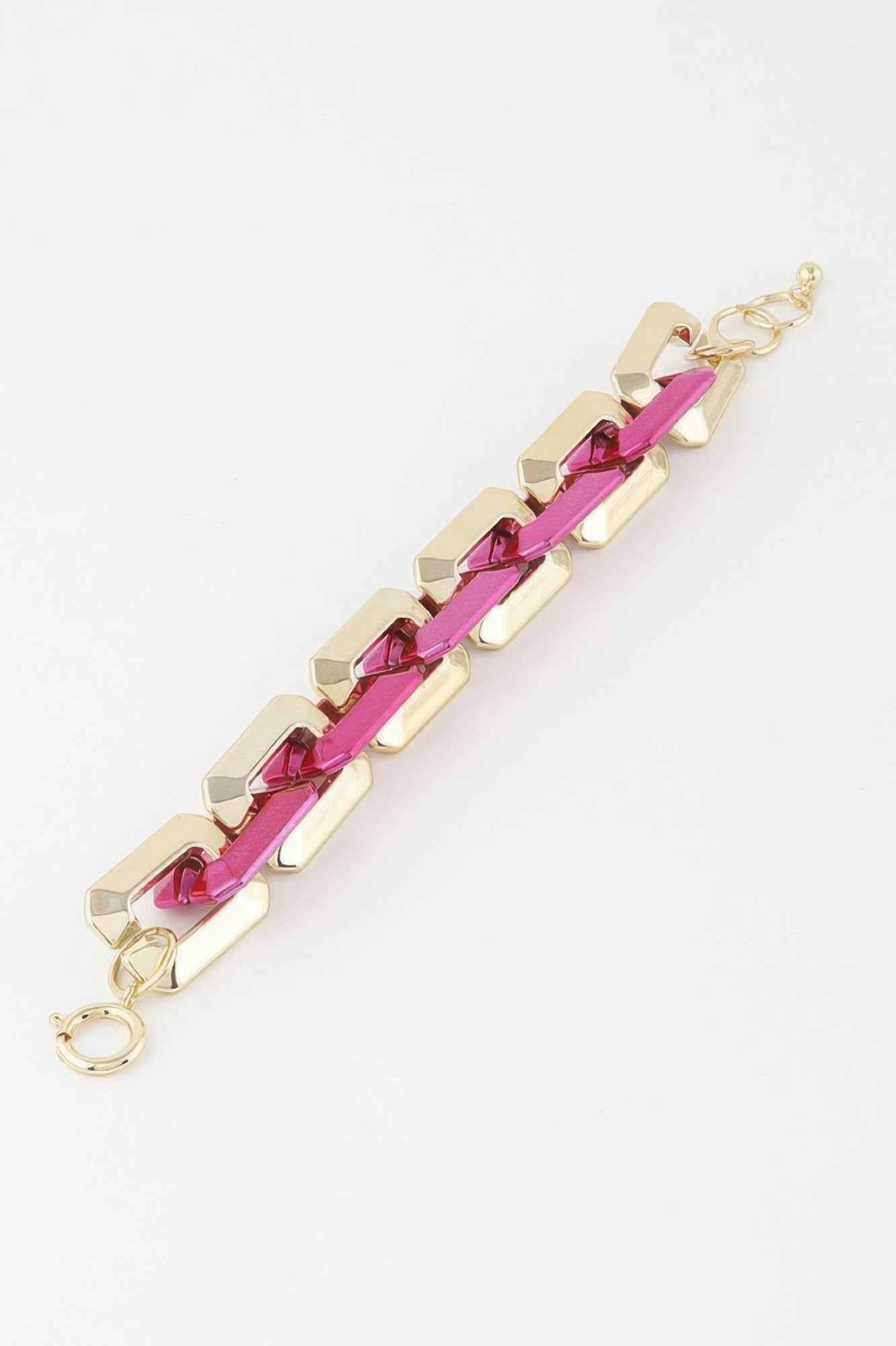 Two Toned Link Chain Bracelet