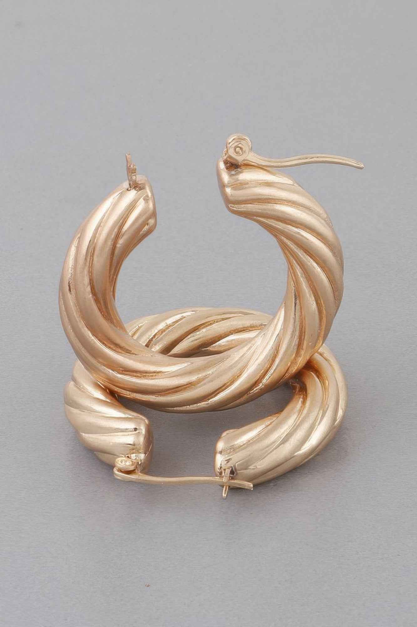Bulky Twisted Hoop Earrings