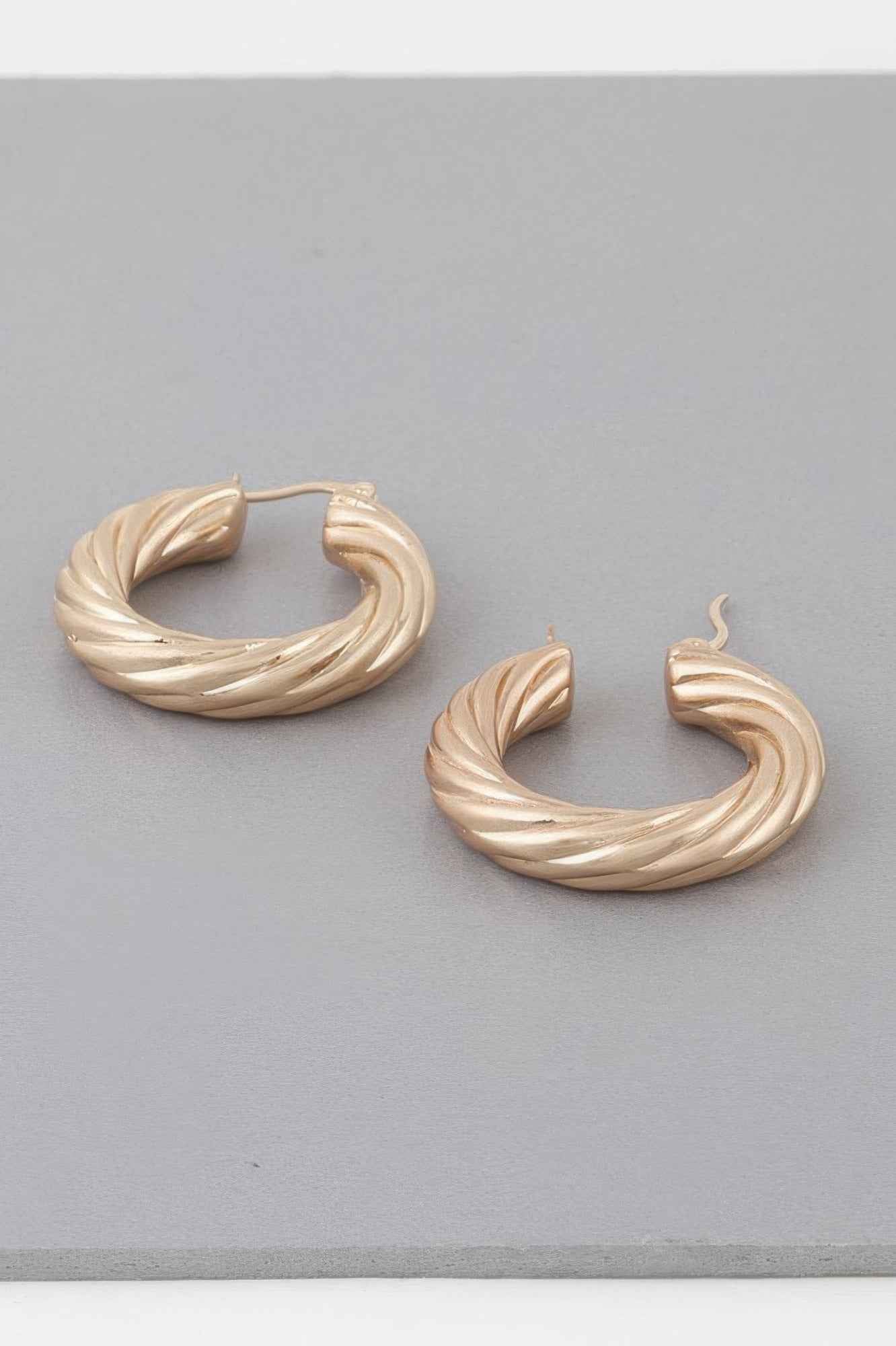 Bulky Twisted Hoop Earrings