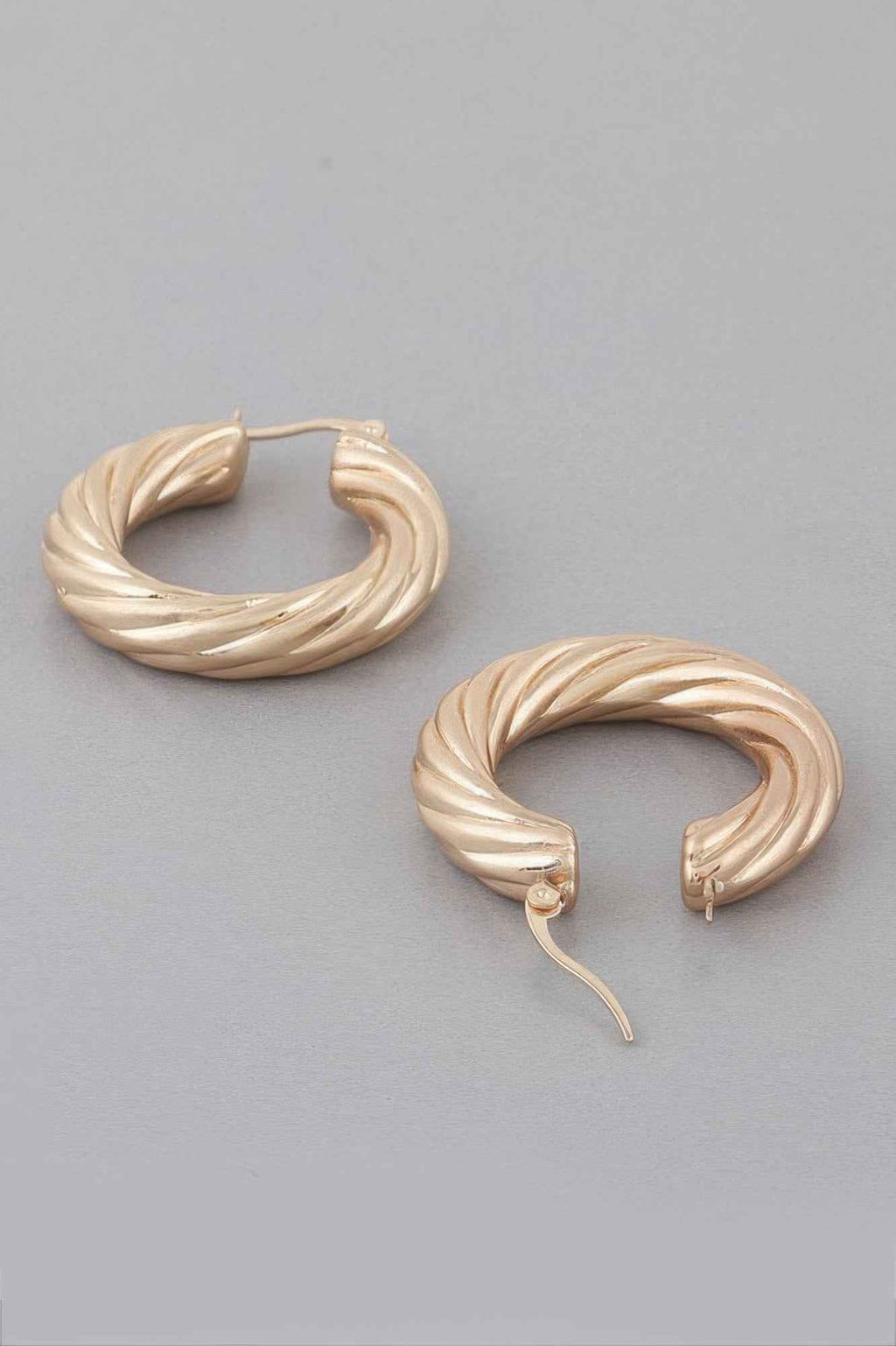 Bulky Twisted Hoop Earrings