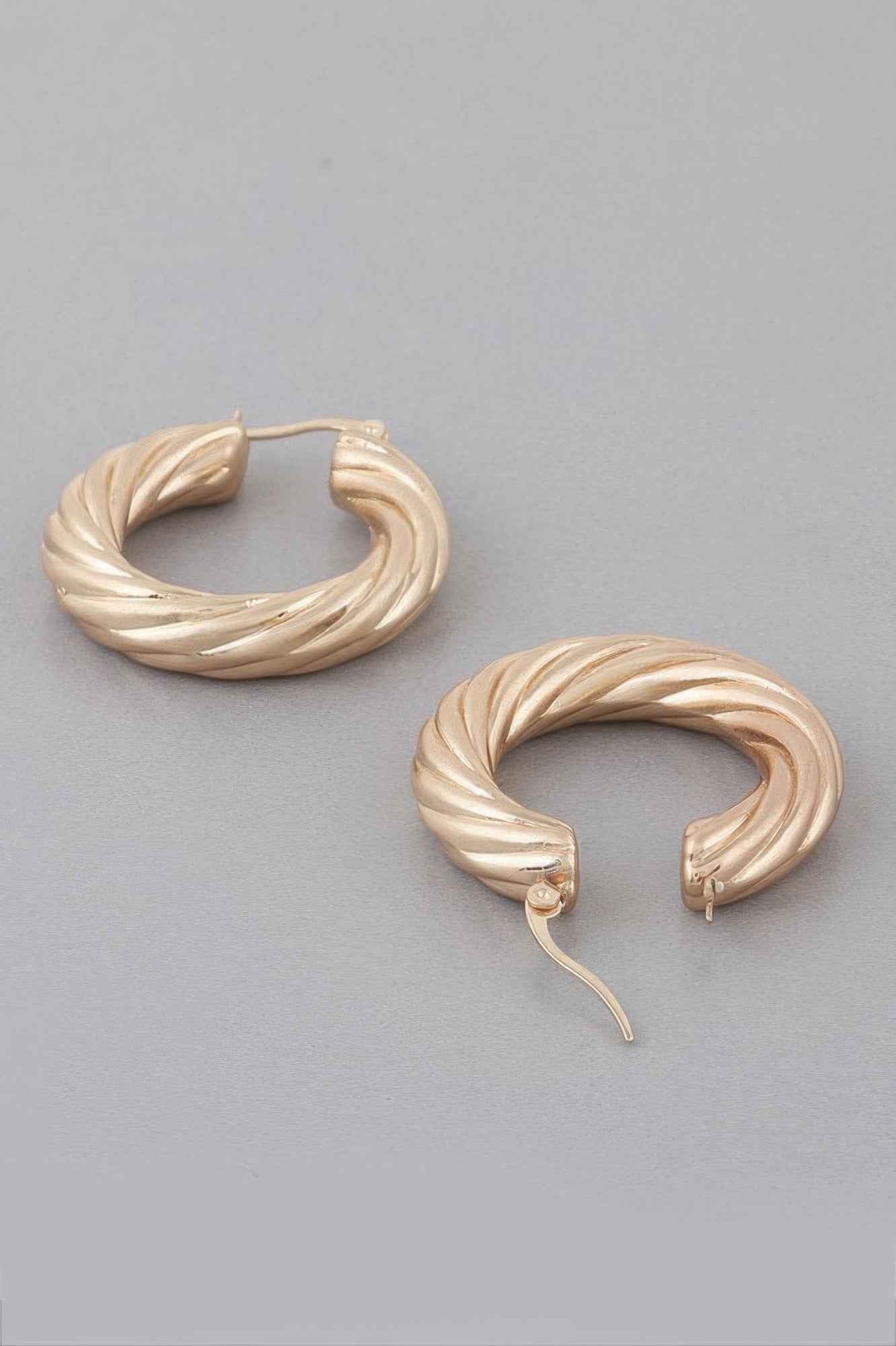 Bulky Twisted Hoop Earrings