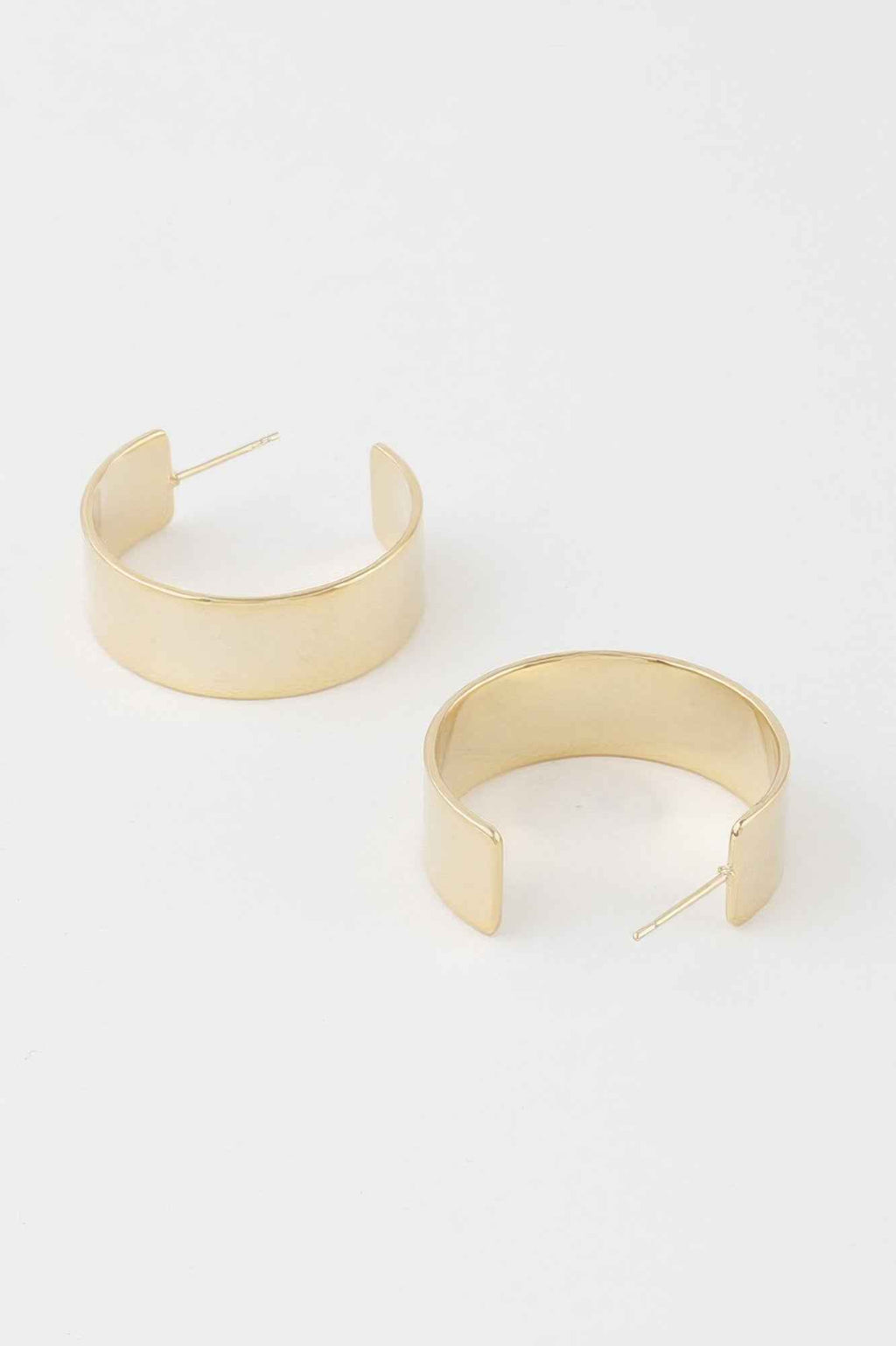 Shiny Flat Hoop Earrings