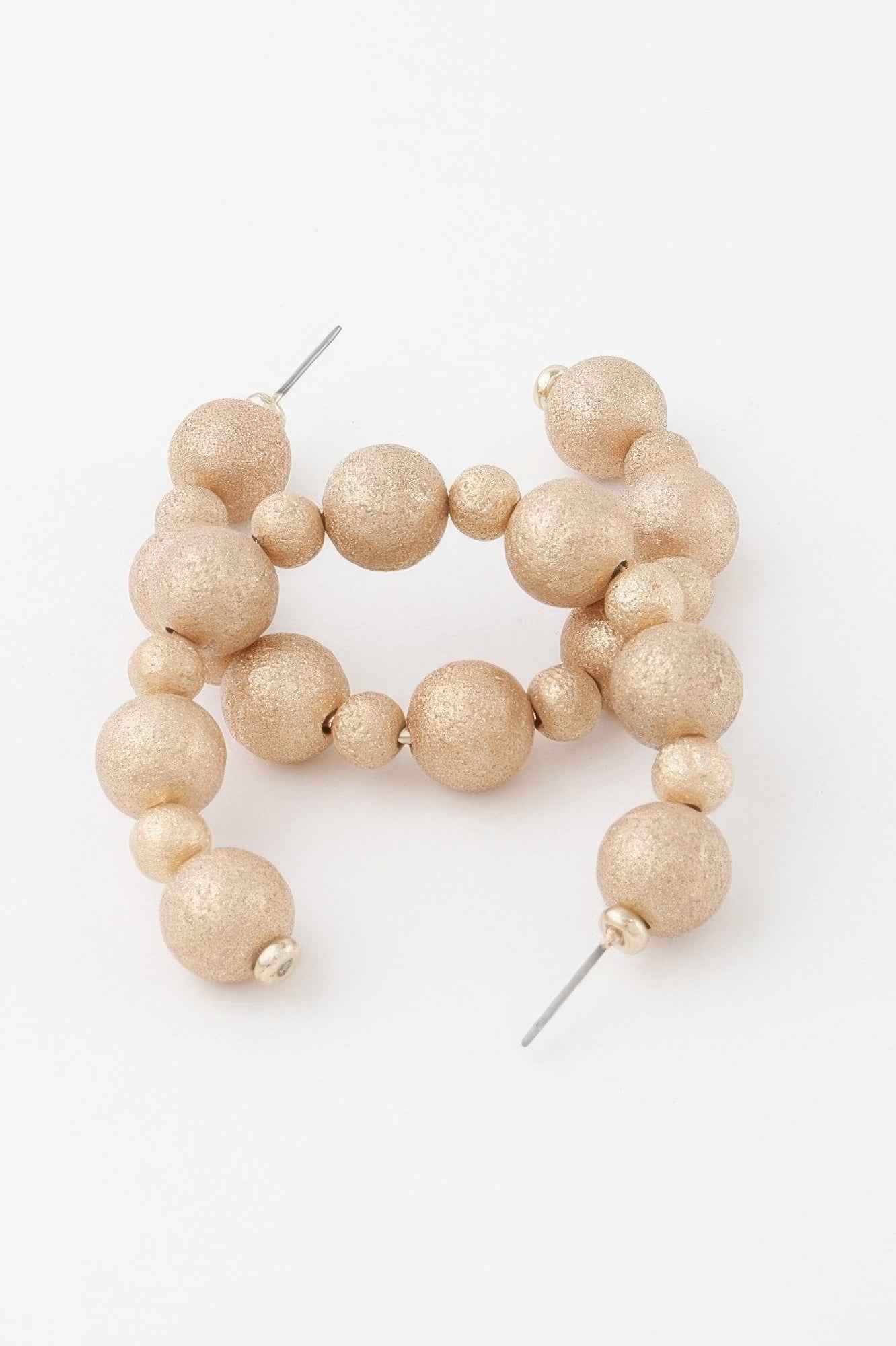 Glitter Beaded Hoop Earrings