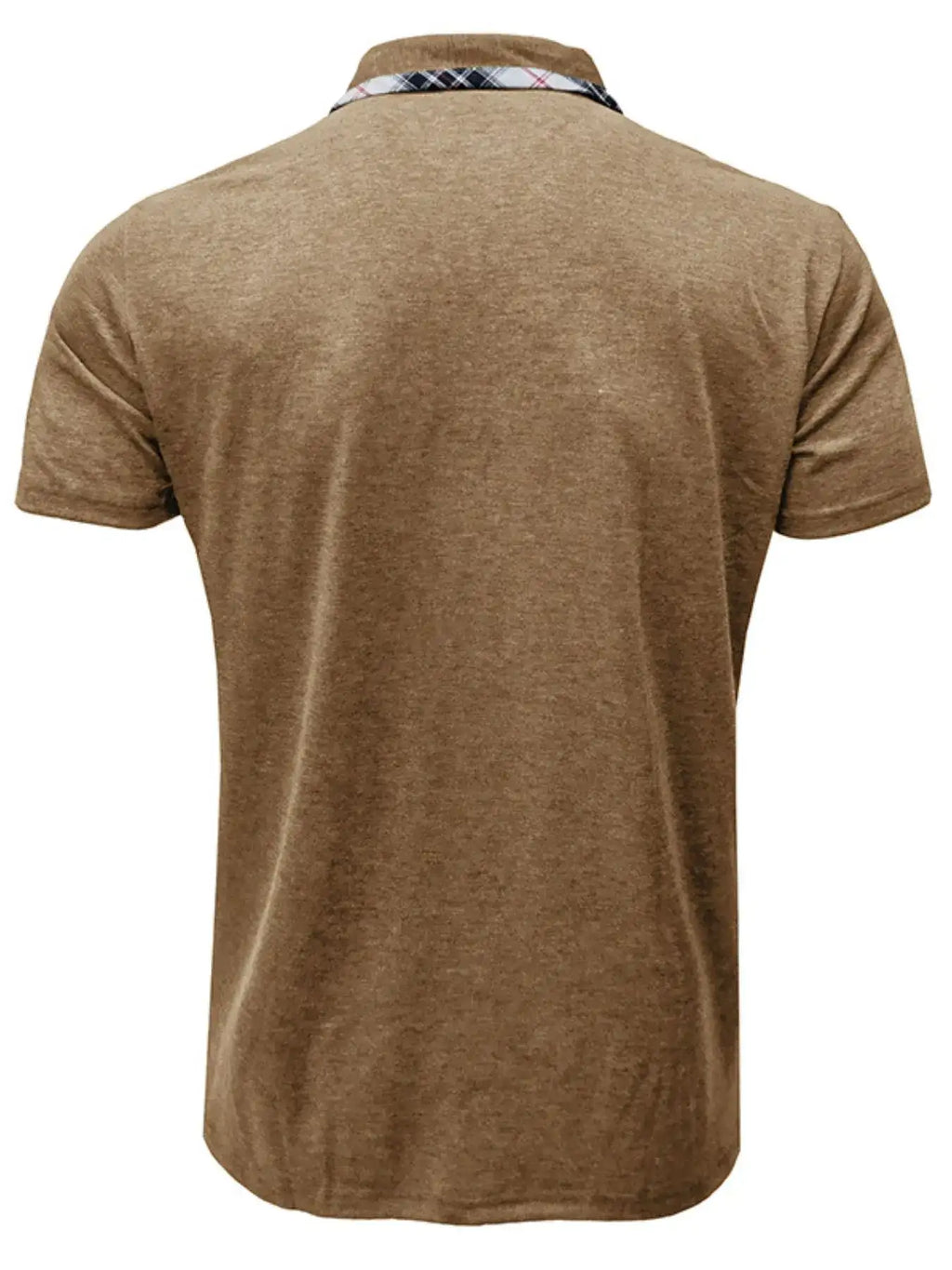 Men's Full Size Classic Plaid Collar Cotton Polo Shirt Plus Size.