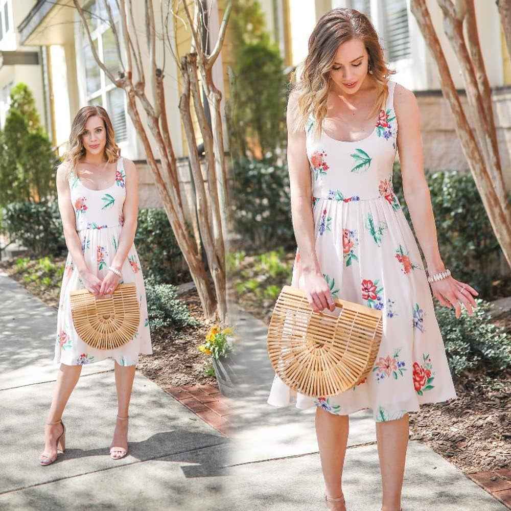 Miuco Womens Bamboo Handbag Handmade Large Tote Bag Straw Beach Bags Beach Purse Size