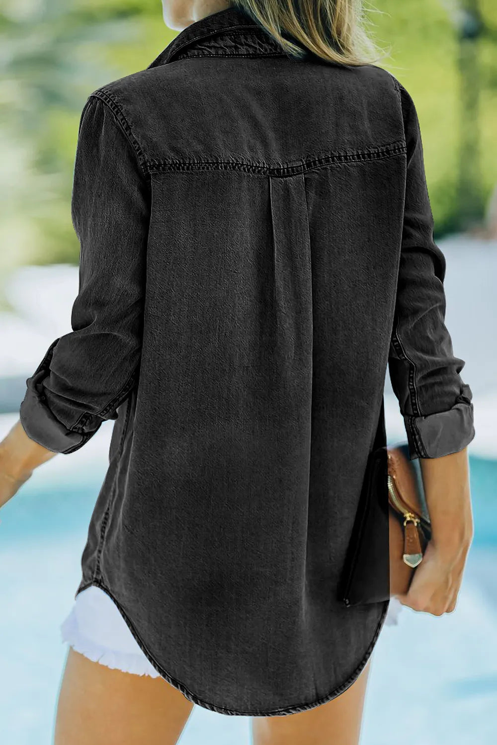 Long Sleeve Denim Top.