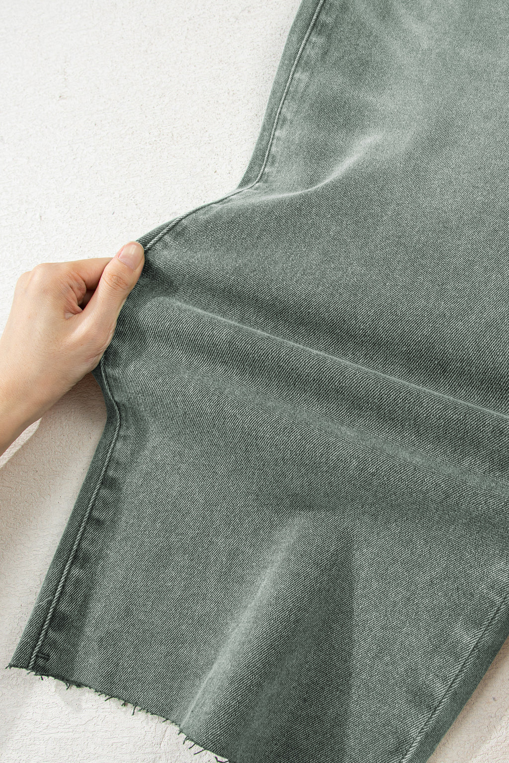 Four Leaf Clover Slight Distressed Raw Edge Wide Leg Jeans