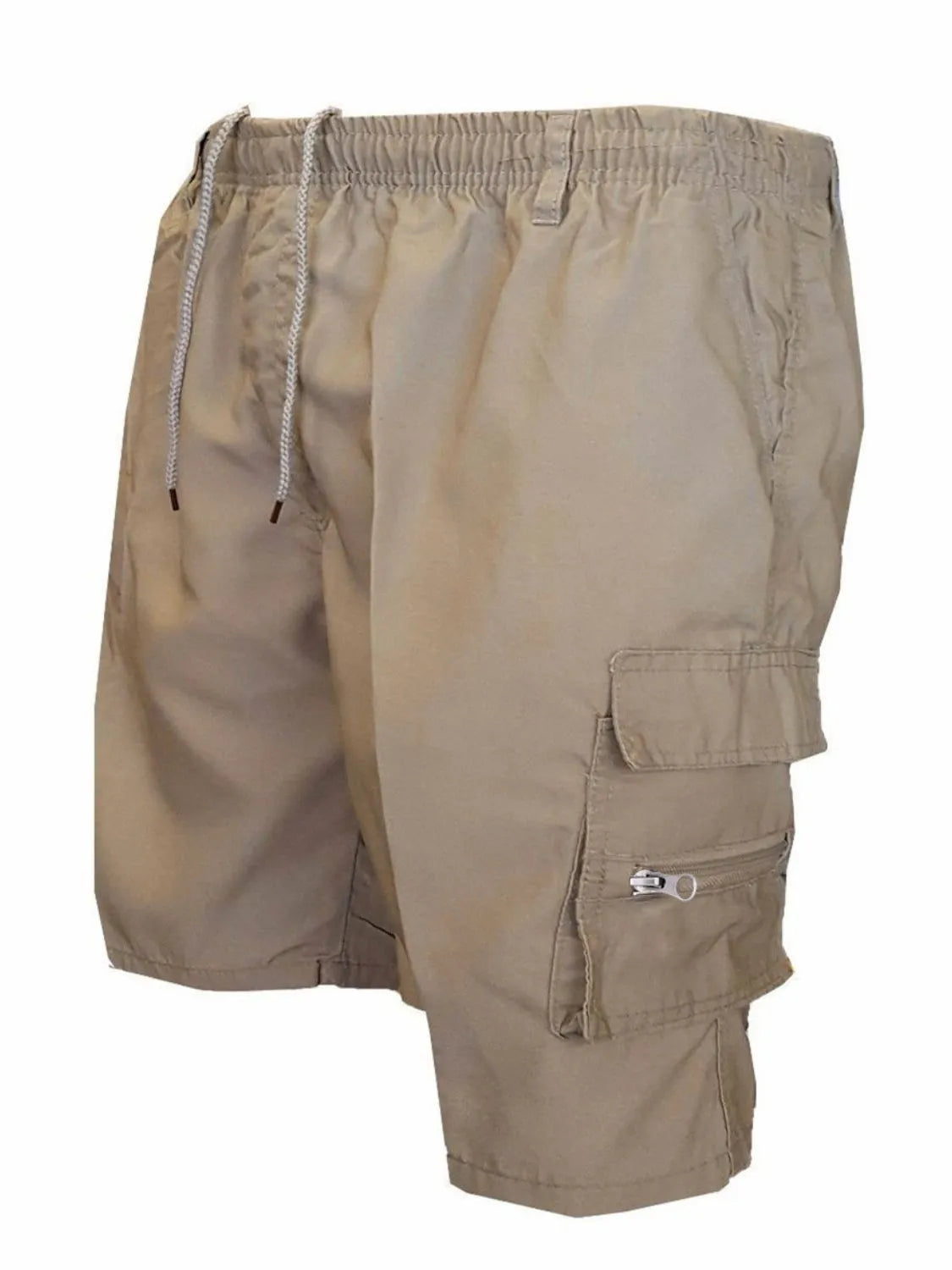 Men's Plus Size Drawstring Shorts with Cargo Pockets.