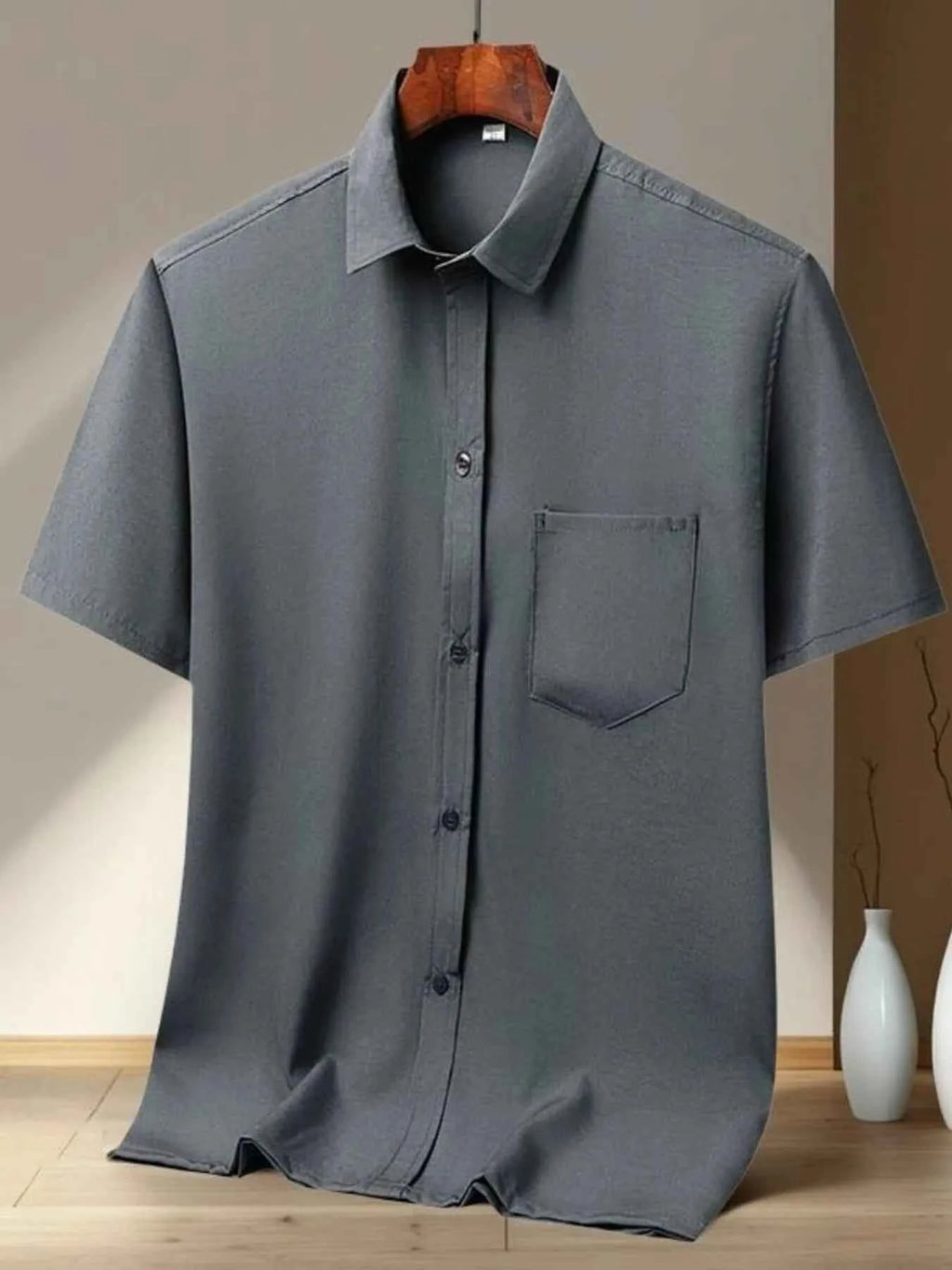Men's Full Size Button Up Short Sleeve Shirt Plus Size