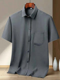 Men's Full Size Button Up Short Sleeve Shirt Plus Size