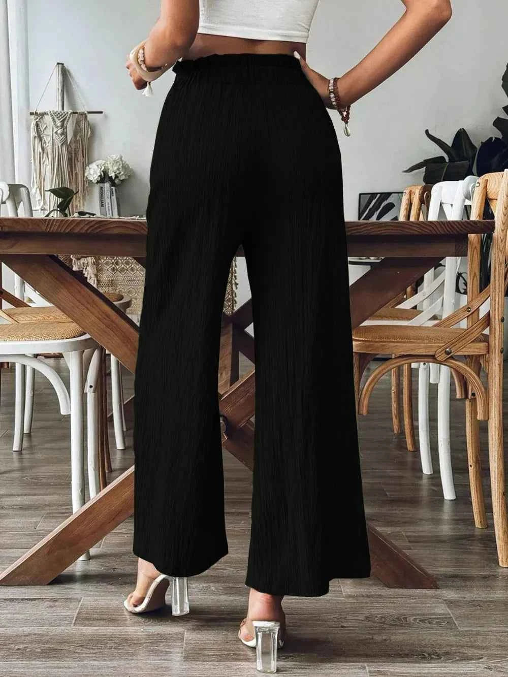 Frill Wide Leg Pants.