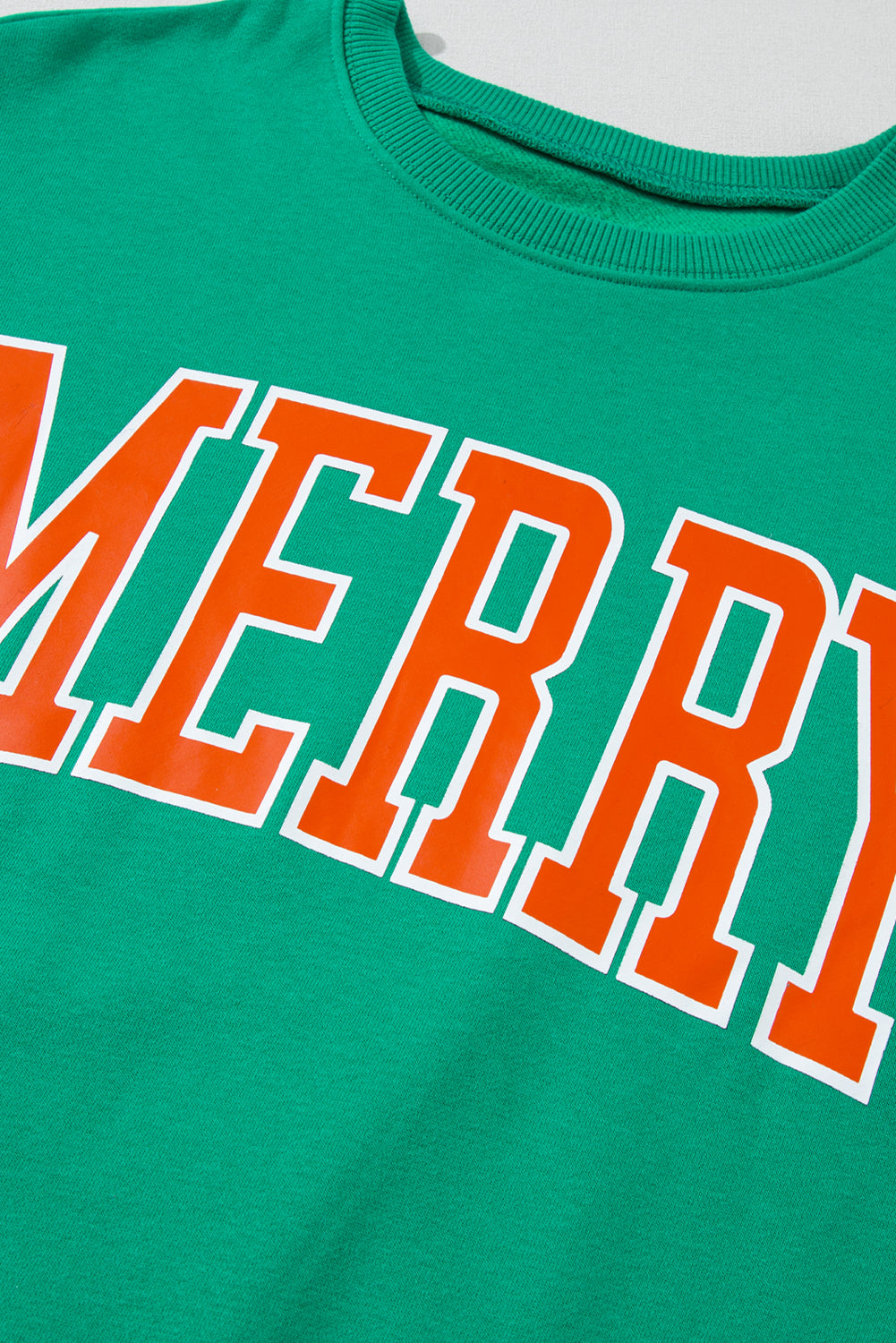 Bright Green MERRY Graphic Pullover Sweatshirt Dear-Lover Dropshipping