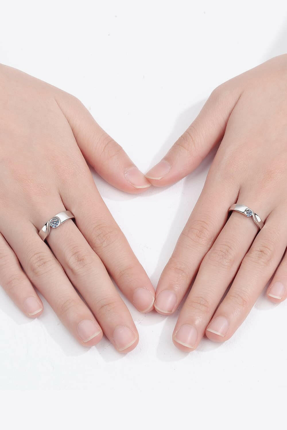 Moissanite Rhodium-Plated Ring.