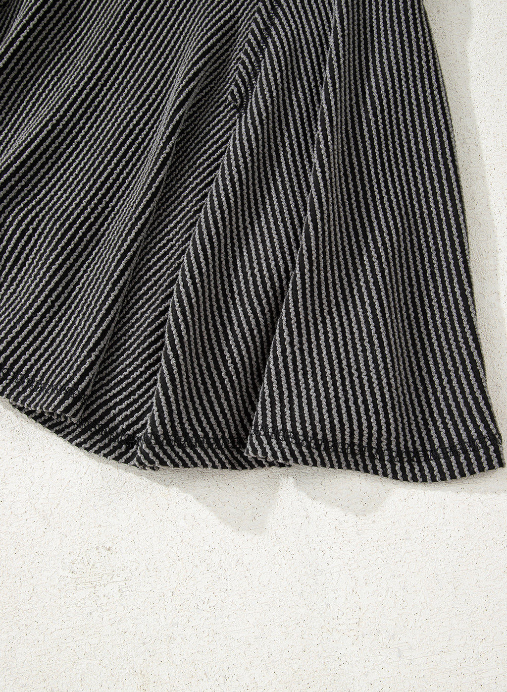 Dark Grey Corded Lantern Sleeve Top High Waist Ruffled Mini Skirt Set Dear-Lover Dropshipping