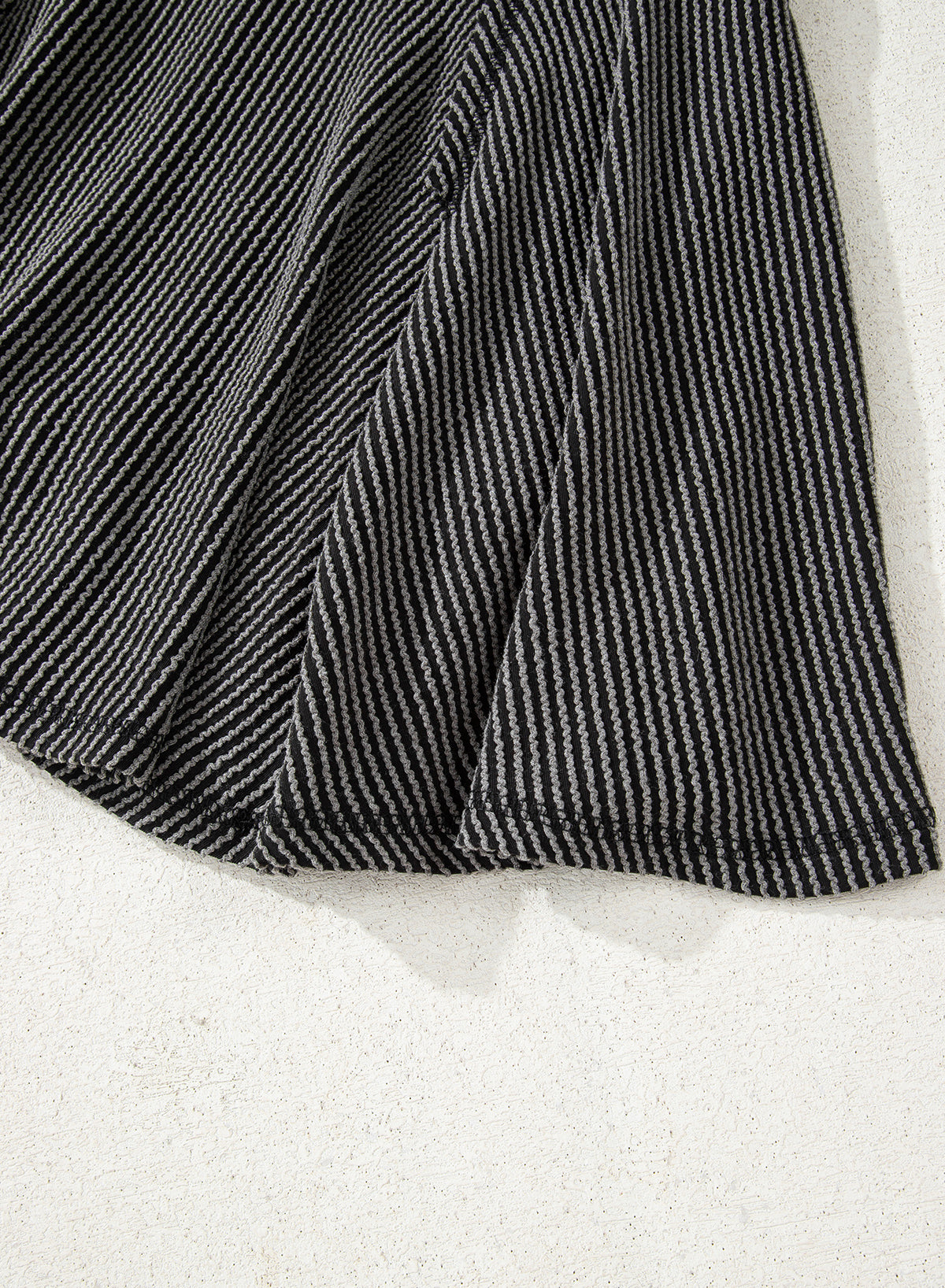 Dark Grey Corded Lantern Sleeve Top High Waist Ruffled Mini Skirt Set Dear-Lover Dropshipping