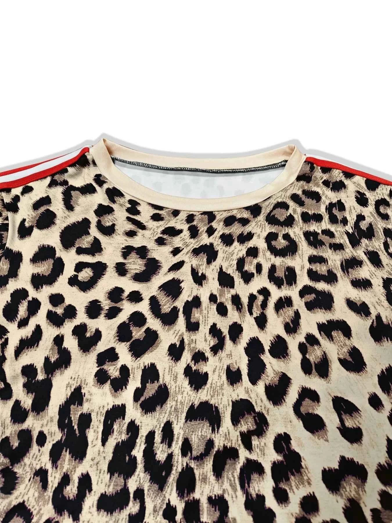 Plus Size Leopard Print Long Sleeve Top and Pants Set