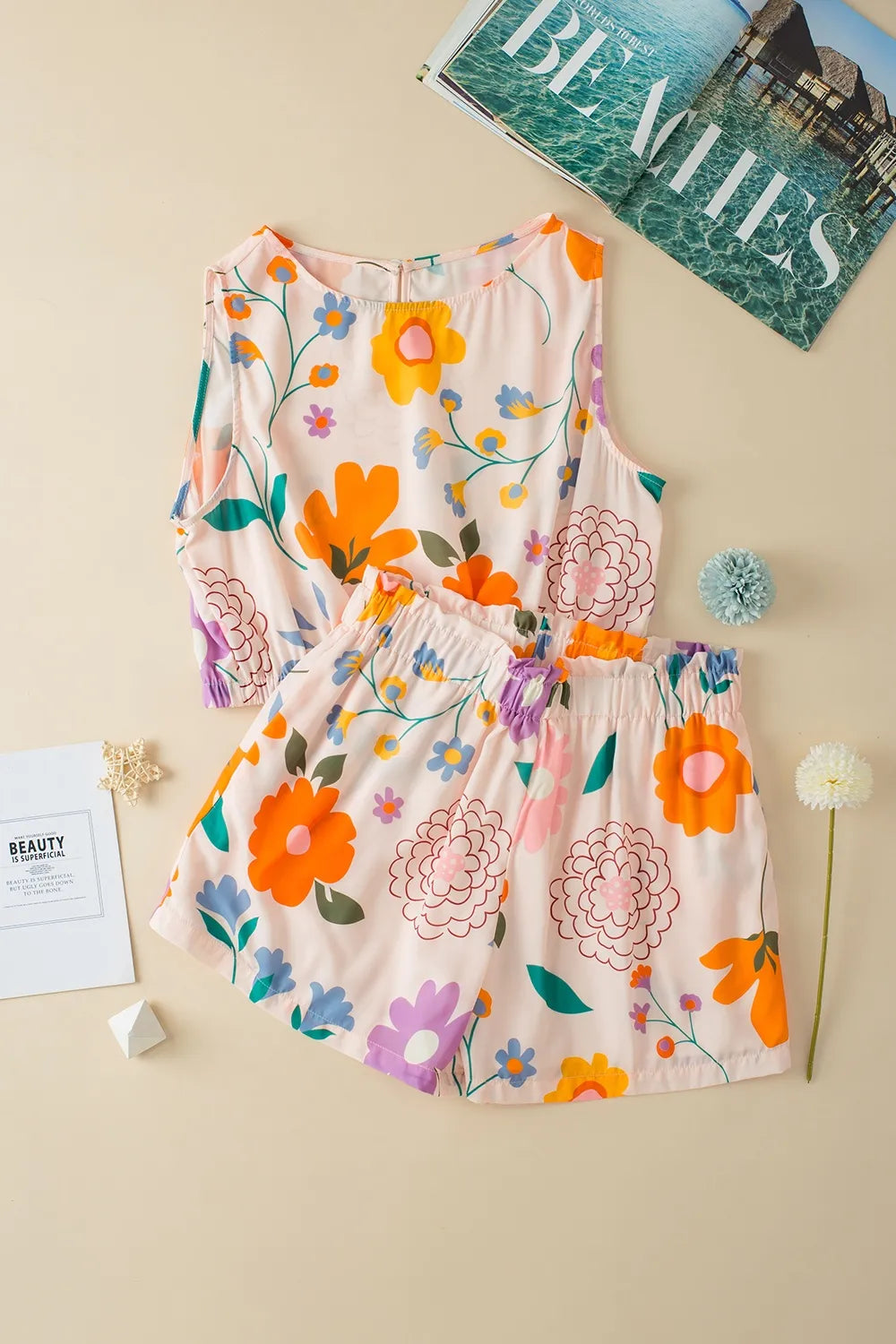 WOMEN Sleeveless Top and Shorts Set - CHIC TB