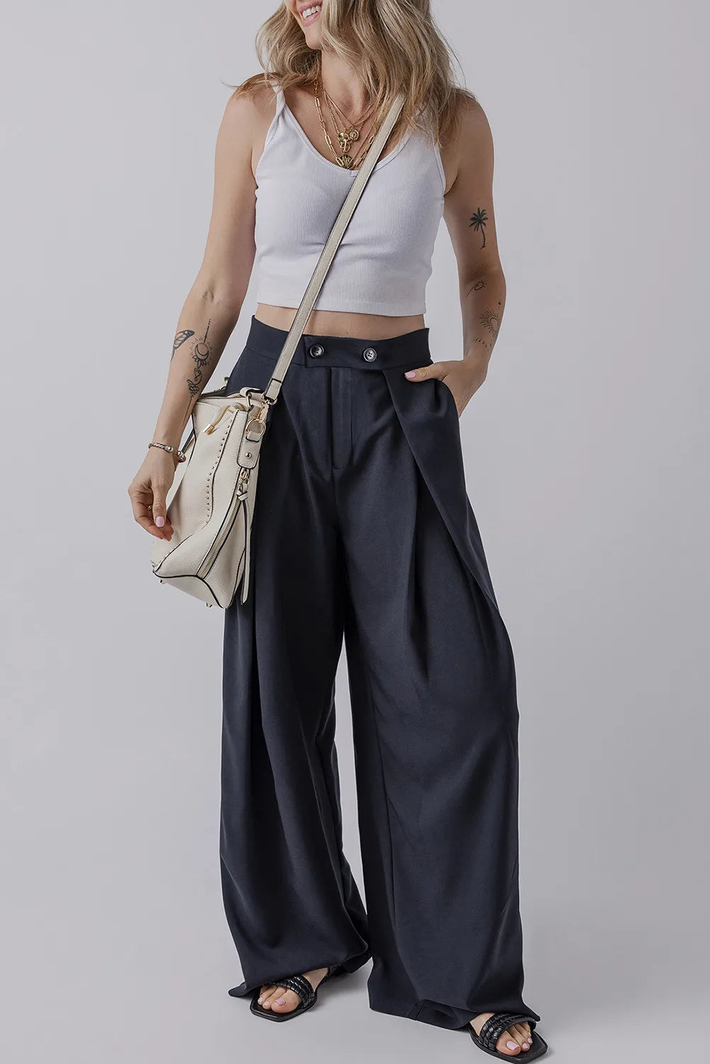 Wide Leg Pants with Pockets.