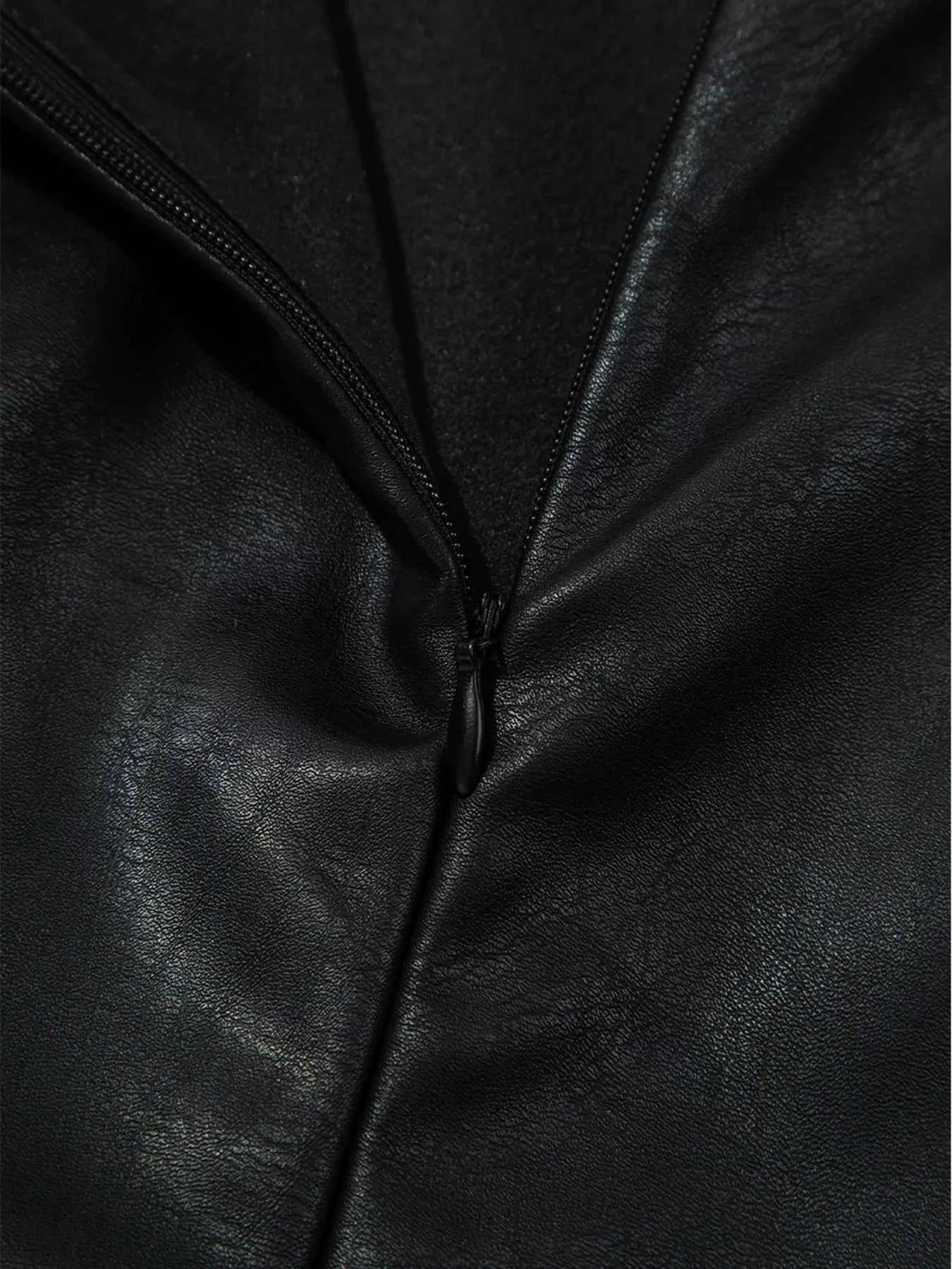 Vegan Leather Sleeveless Mini Dress