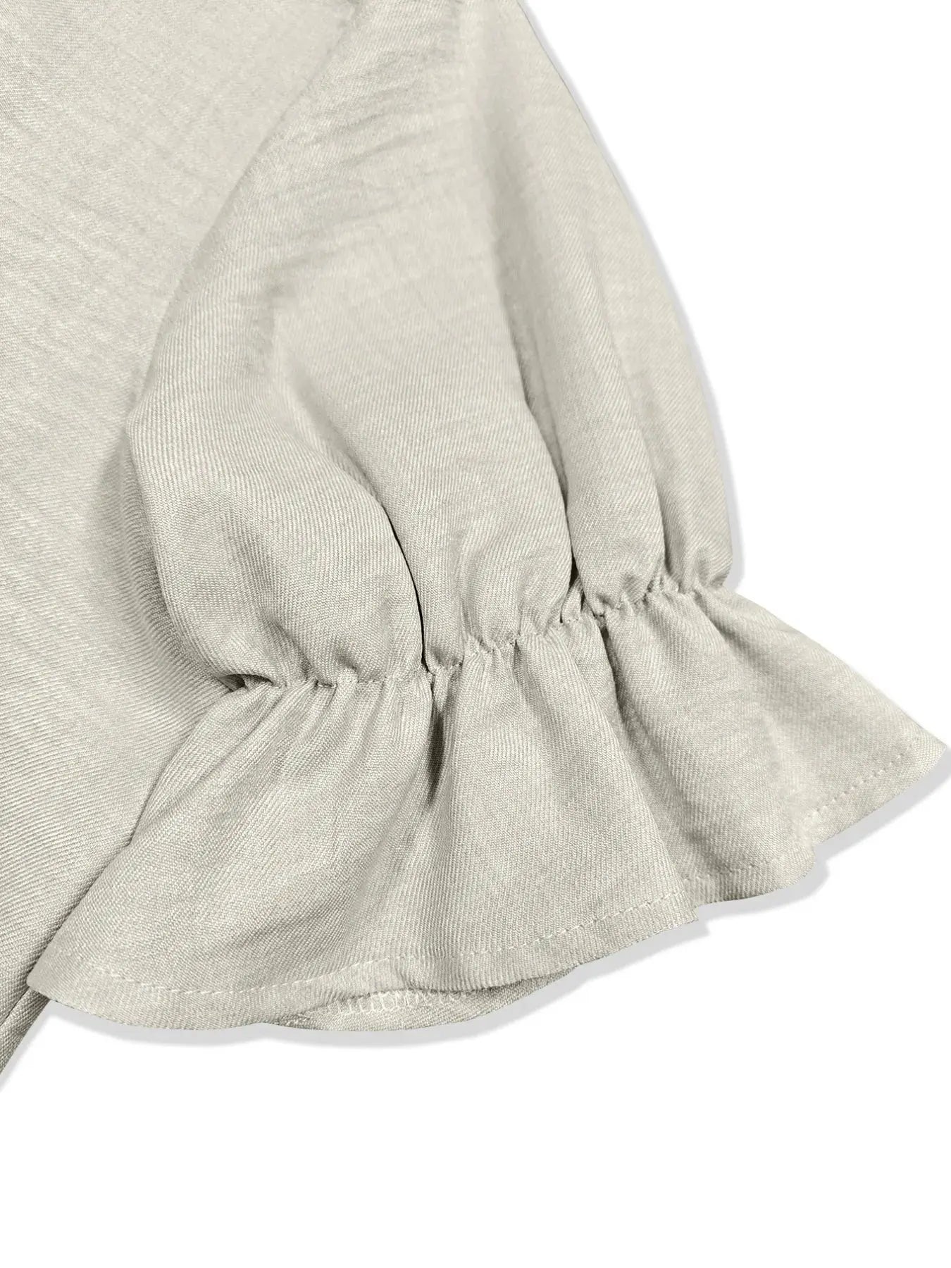 Plus Size Button-Down Shirt and Wide-Leg Pants Set.