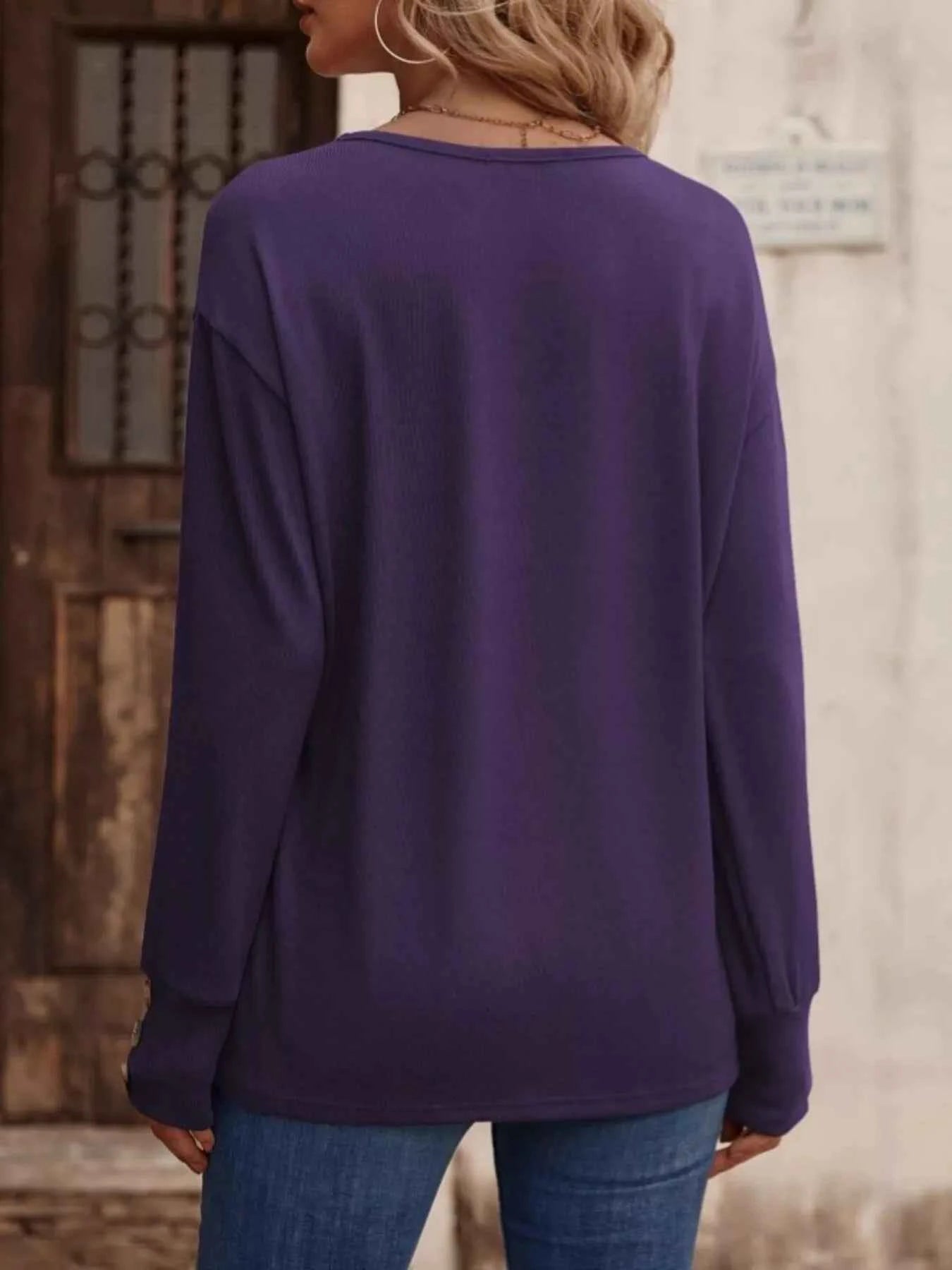 V-Neck Long Sleeve T-Shirt.