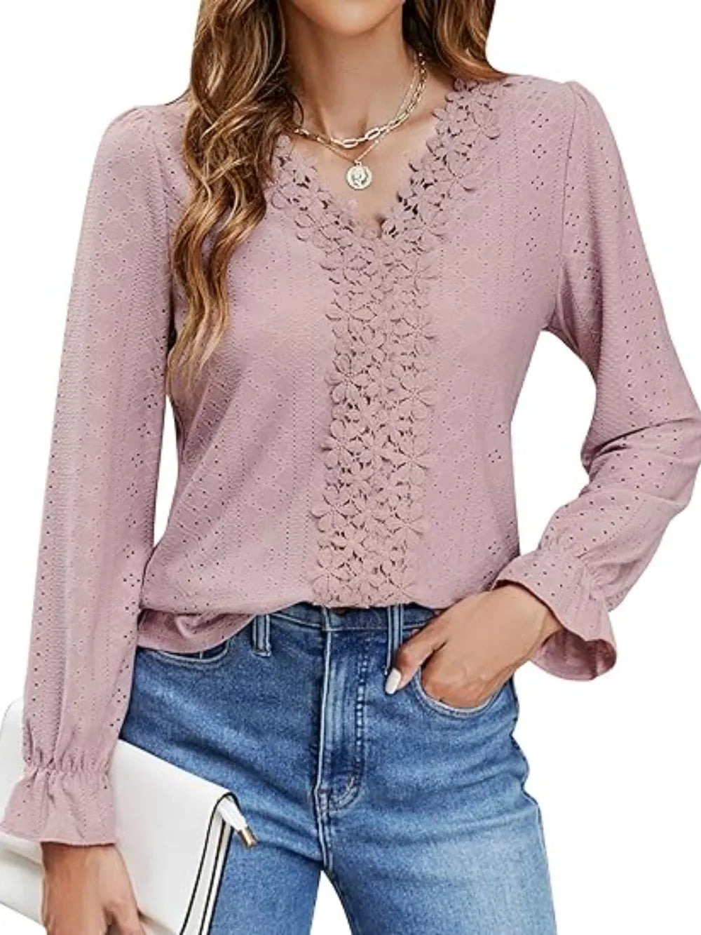 V-Neck Sleeve Blouse.