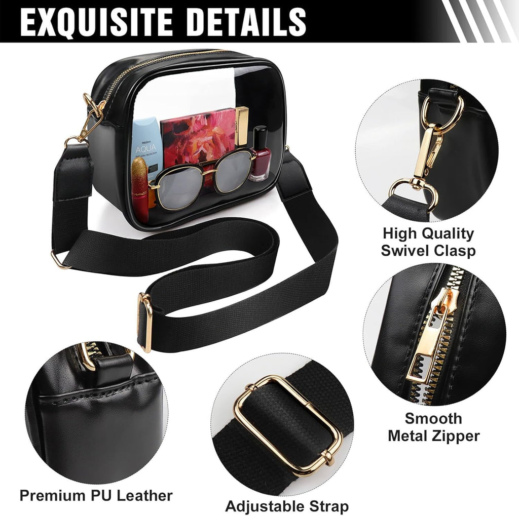 COROMAY Clear Purse for Women, Clear Bag Stadium Approved, Transparent Crossbody Bag