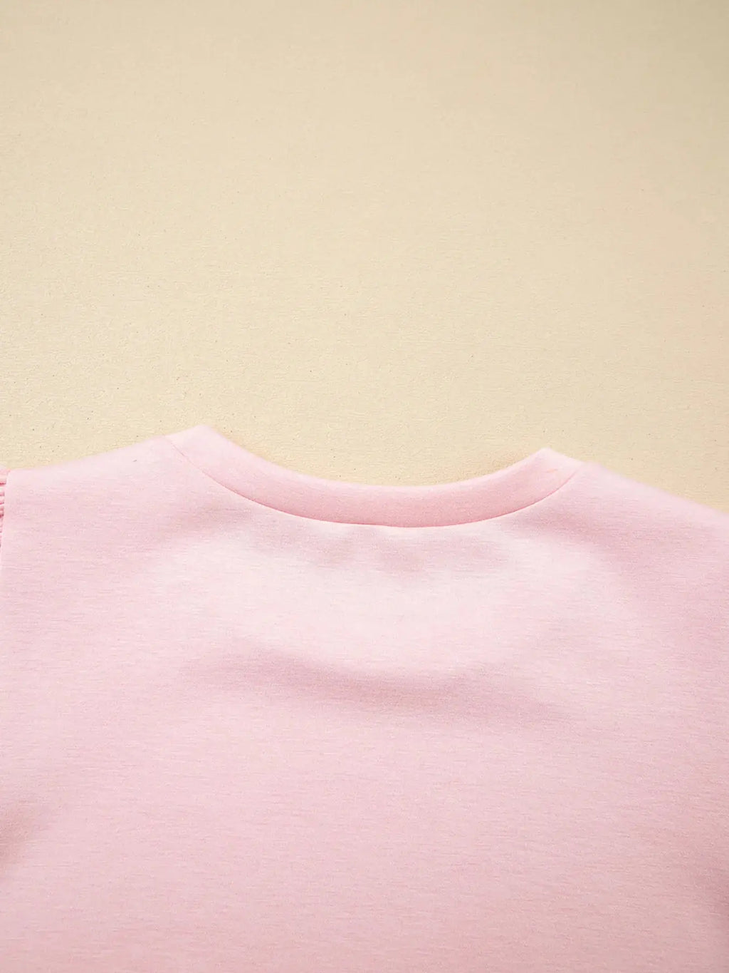 Puff Sleeve Pearl Embellished Scallop Trim Top and Skort Set.