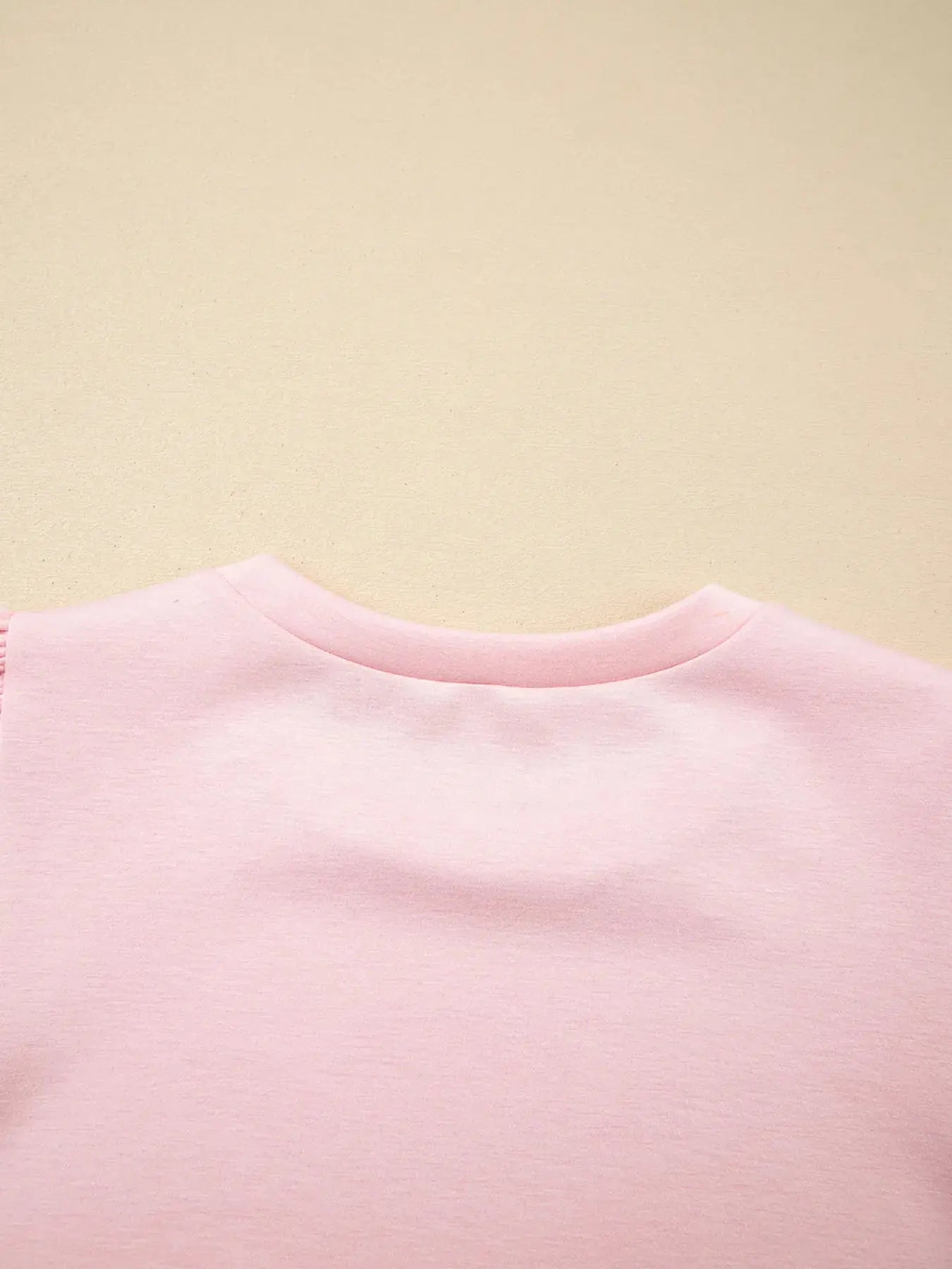 Puff Sleeve Pearl Embellished Scallop Trim Top and Skort Set.